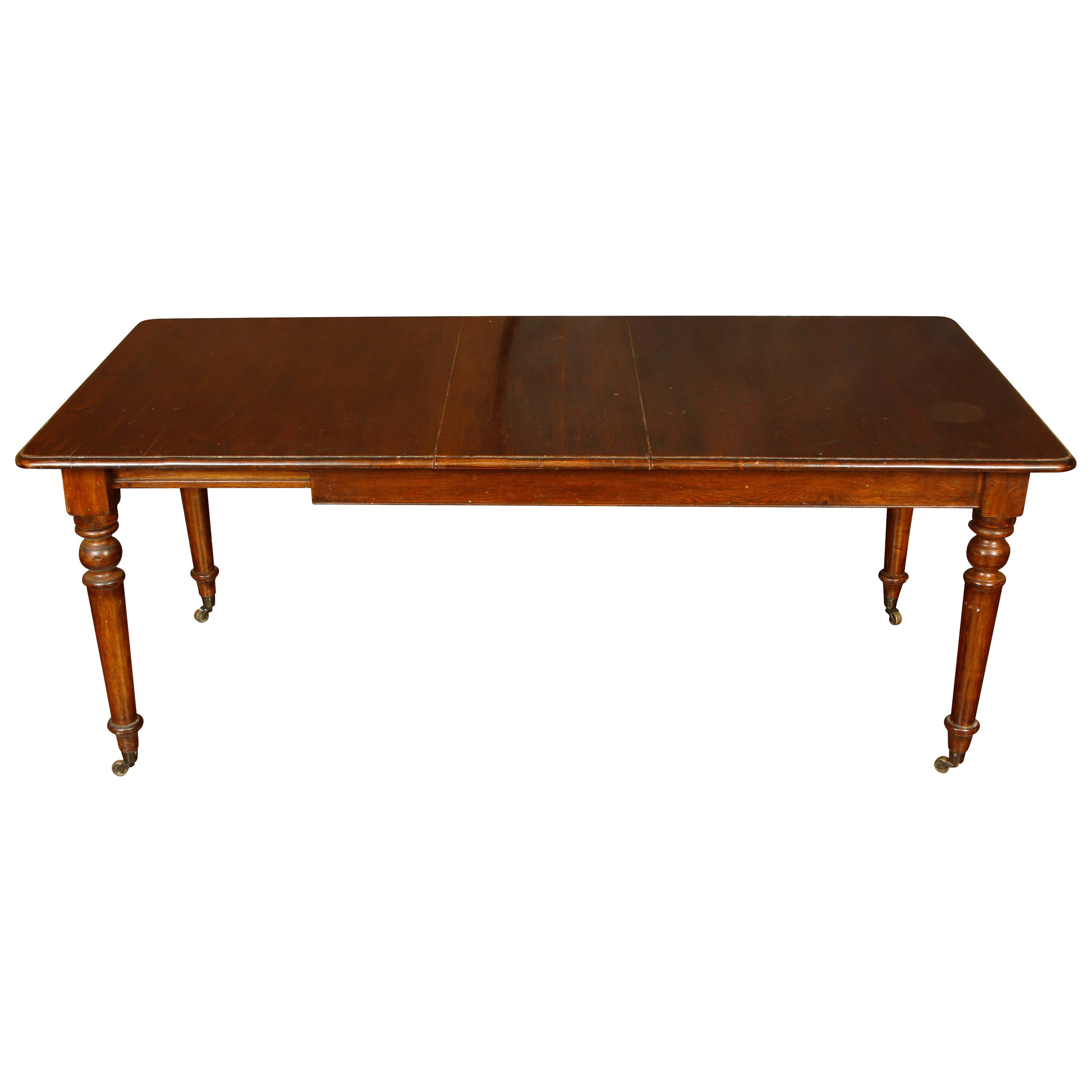 Vintage English Dining Table with One Leaf