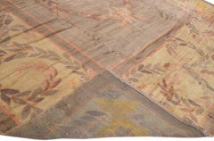 Tappeto vintage in lana inglese Donegal fatto a mano, grigio e marrone, am designs