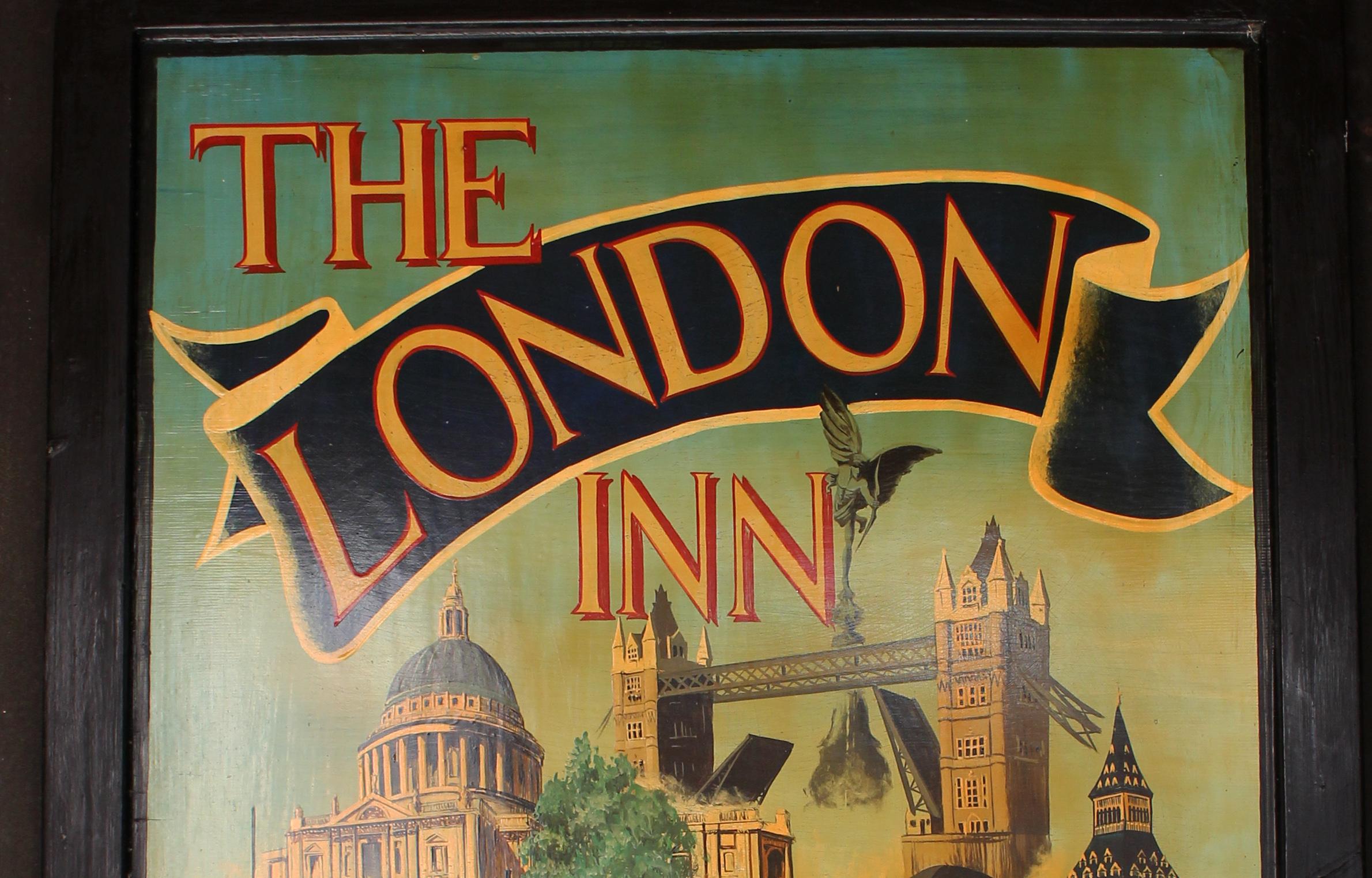 Hand-Painted Vintage English Double-Sided Pub Sign for 