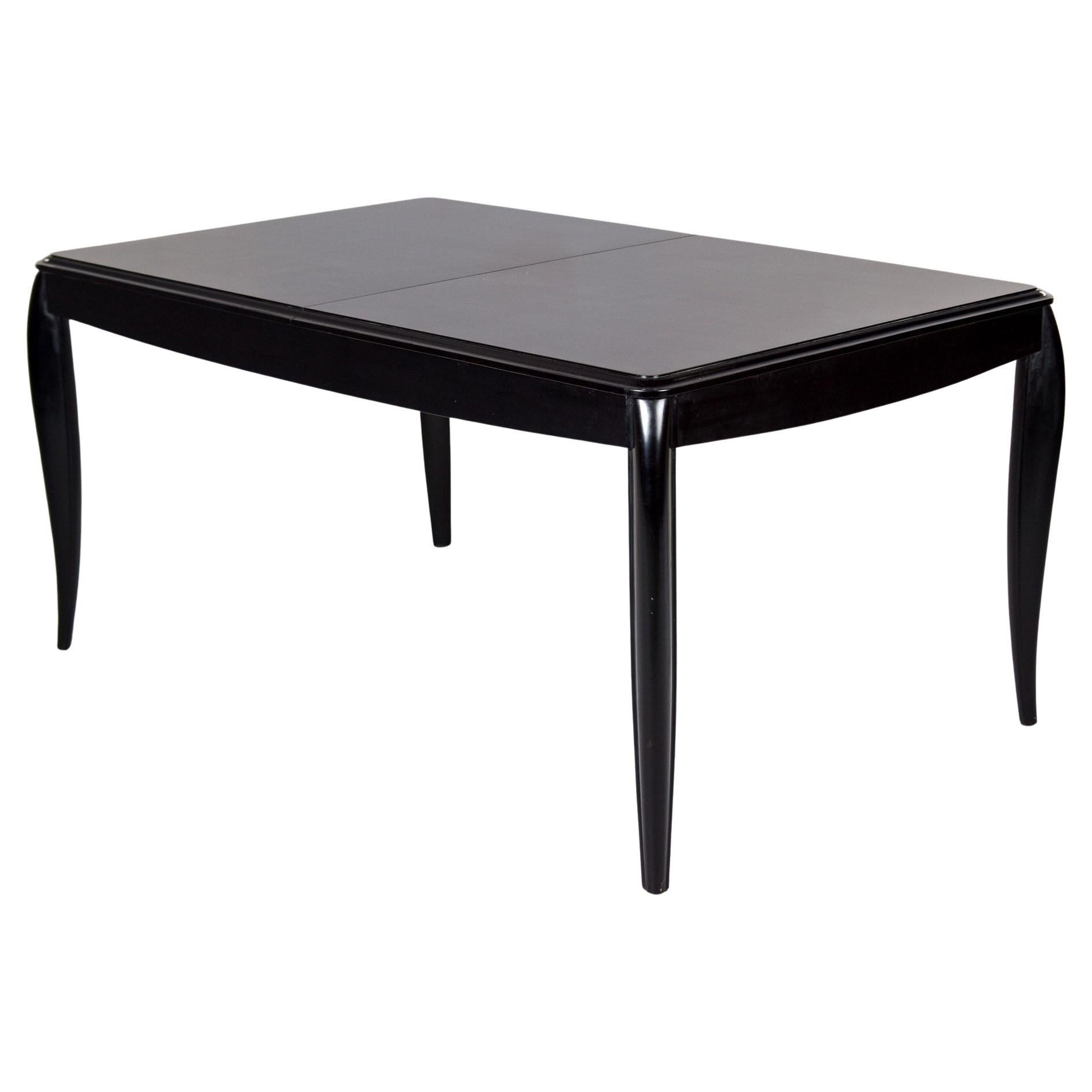 Mesa de comedor inglesa vintage con hoja de mariposa ebonizada y lacada