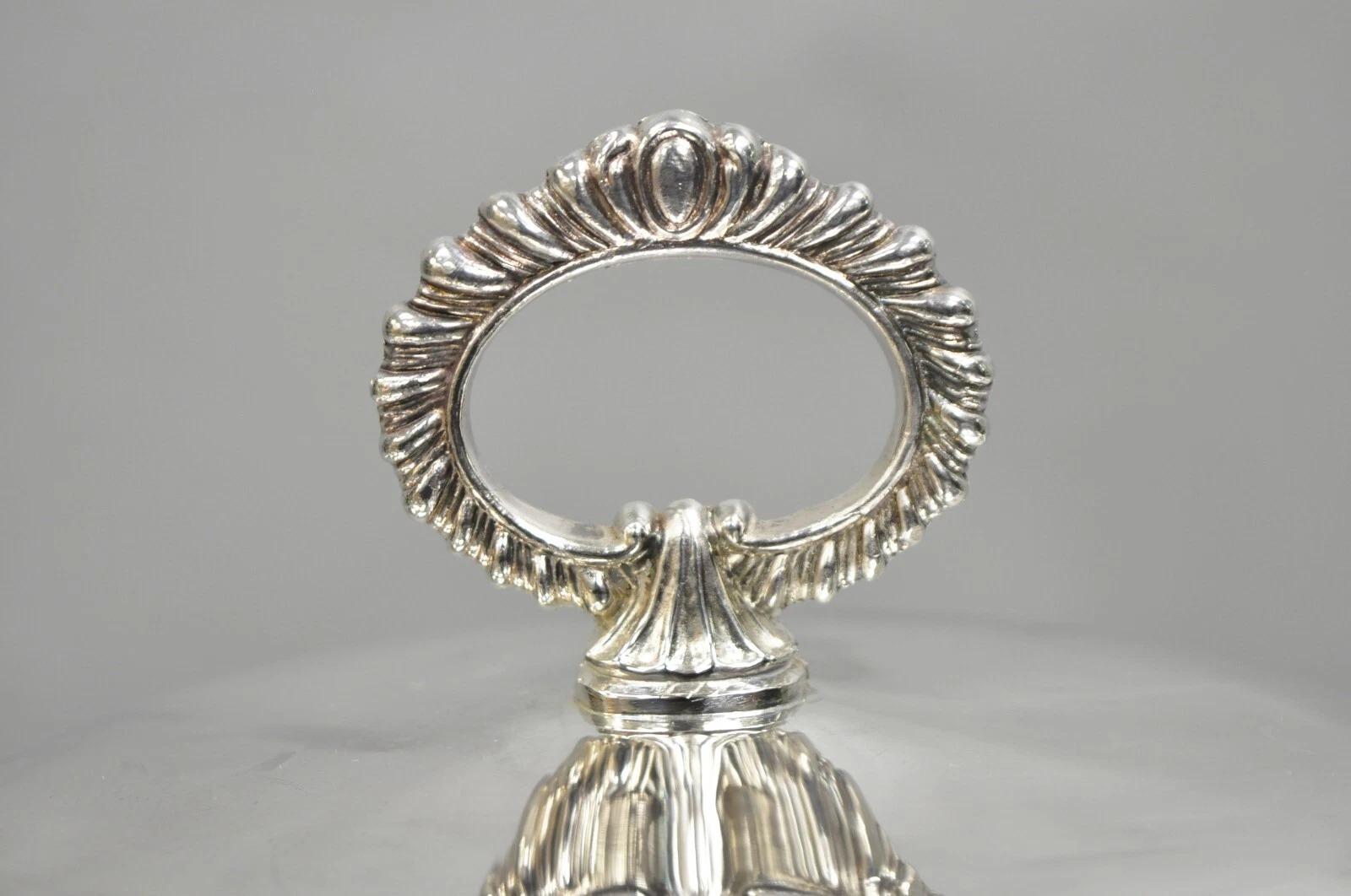 Victorien Vintage English Edwardian Silver Plated Covered Serving Dish By W&S Blackinton en vente