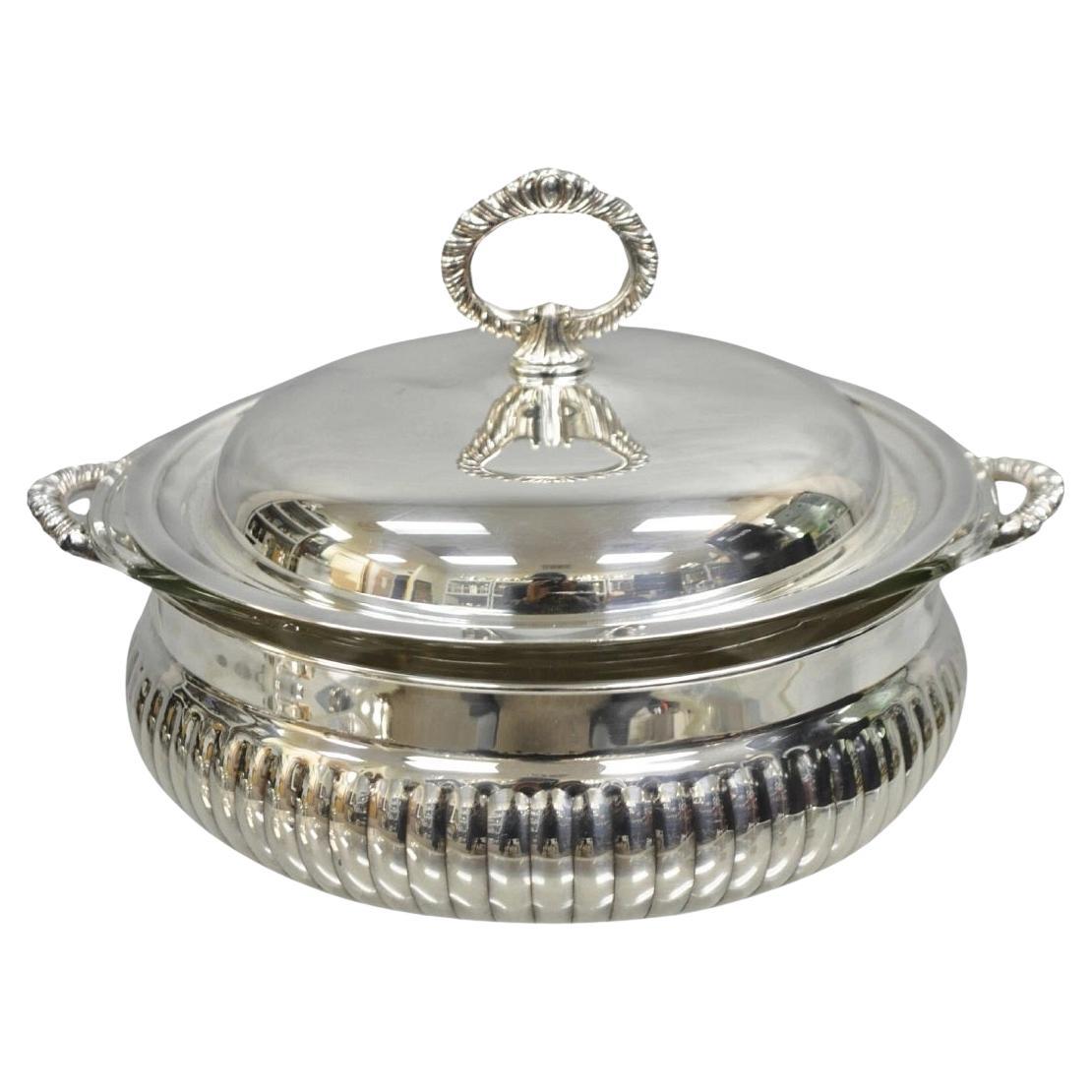 Vintage English Edwardian Silver Plated Covered Serving Dish By W&S Blackinton