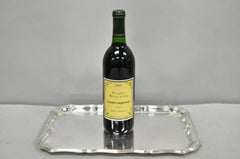 Vintage English Edwardian Silver Plated Scalloped Small Bar Trinket Dish Tray