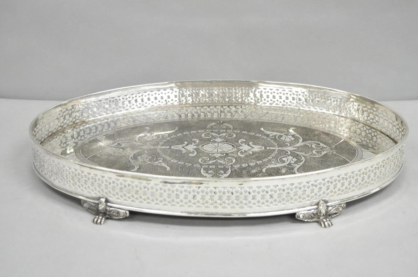 Édouardien Vintage English Edwardian Style Oval Raised Gallery 21