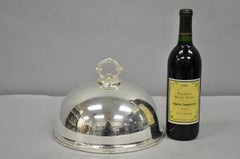 Vintage English Edwardian Style Silver Plated 10" Round Serving Dish Plate Cover