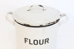 Vintage English Enamel Flour Bin