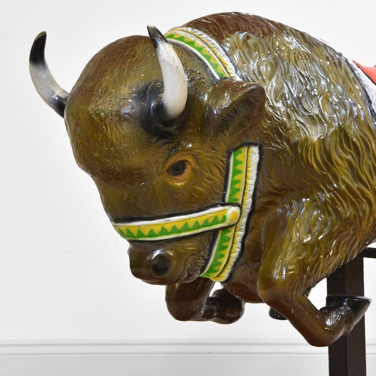 Vintage English Fairground Rocking Bison Buffalo Carousel 1970s Fun ...