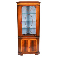 Vintage English Flame Mahogany Display Cabinet Retailed Harrods 20th Century