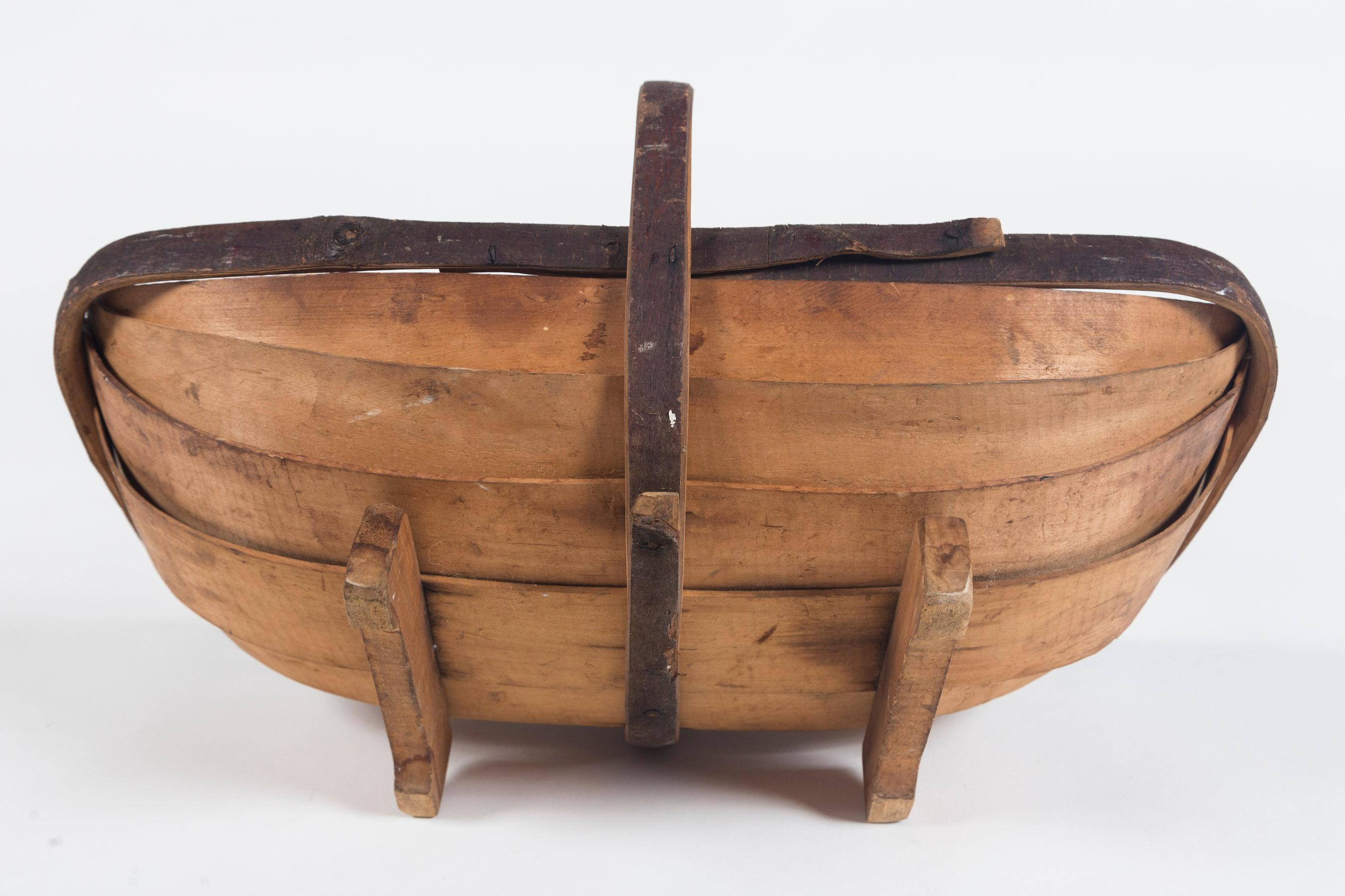 Wood Vintage English Garden Trug 'Basket', circa 1930