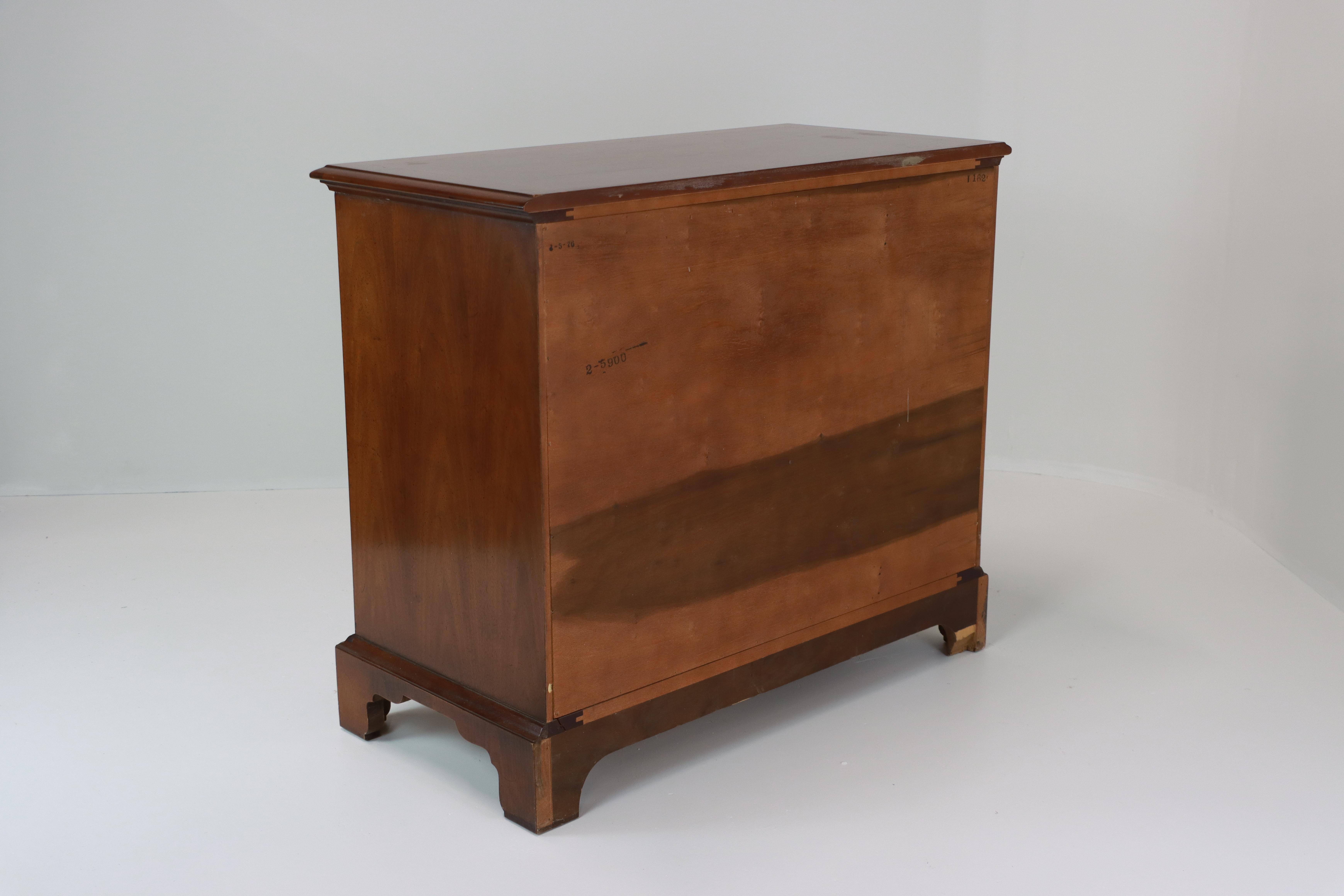 Brass Vintage English George III Style Chest of Drawers For Sale