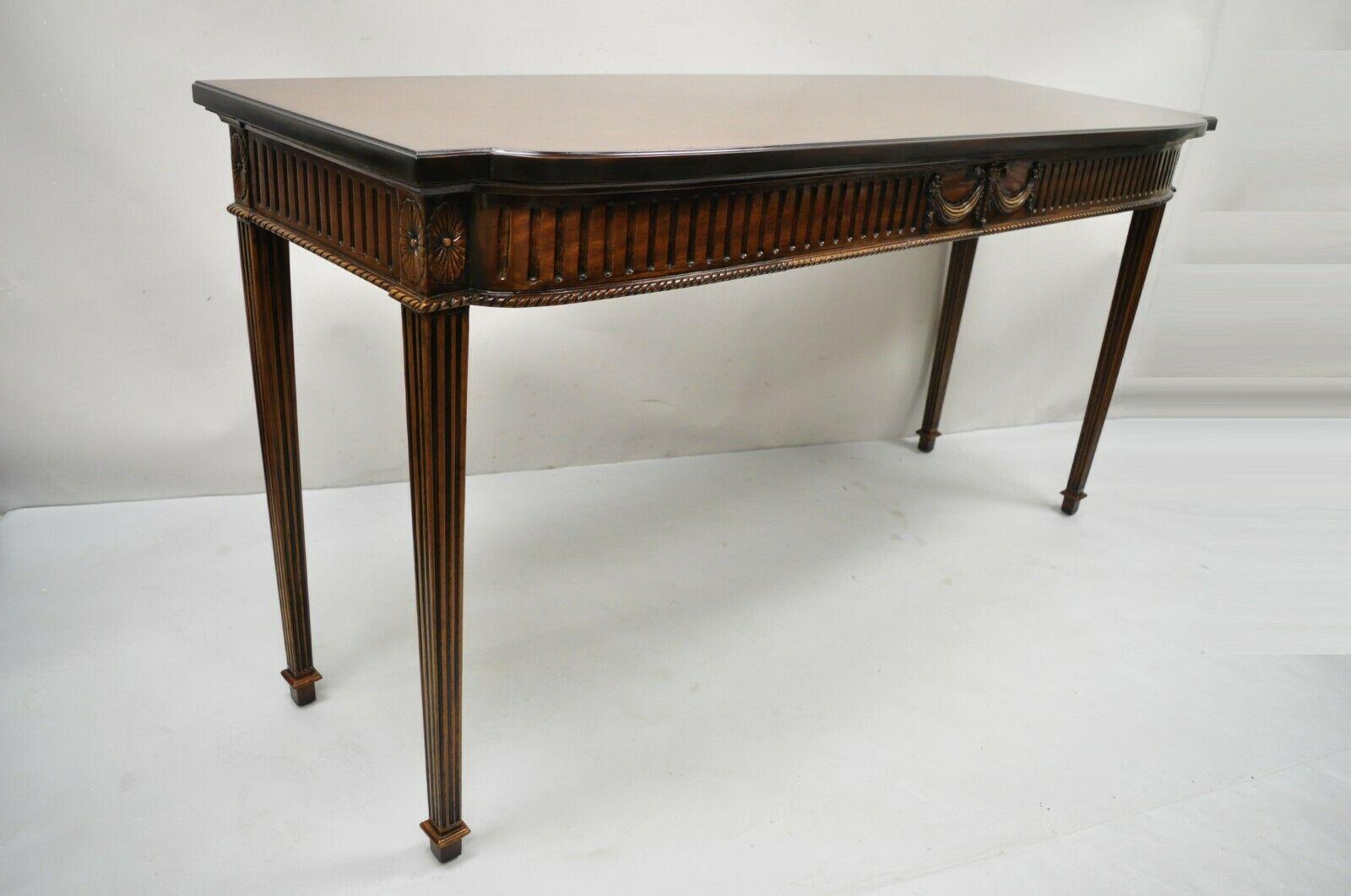 Vintage English George III Style Mahogany Sideboard Console Table In Good Condition In Philadelphia, PA