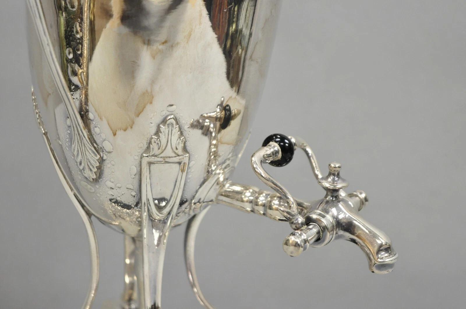 Vintage English Georgian Silver Plated Urn Trophy Cup Samovar Table Lamp In Good Condition For Sale In Philadelphia, PA