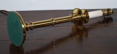 VINTAGE ENGLISH GEORGIAN STYLE SOLID BRASS WHITE CANDLE STiCK TABLE LAMP