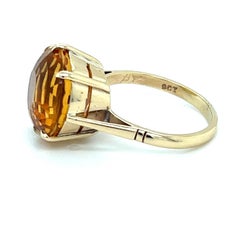 Vintage English Golden Citrine Solitaire Ring