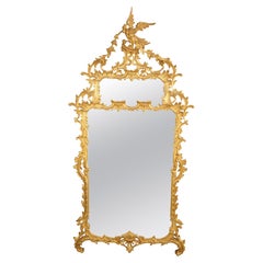 Vintage English Grand Phoenix Chippendale Style Mirror Gold Baroque Rococo 80" (miroir de style Chippendale)