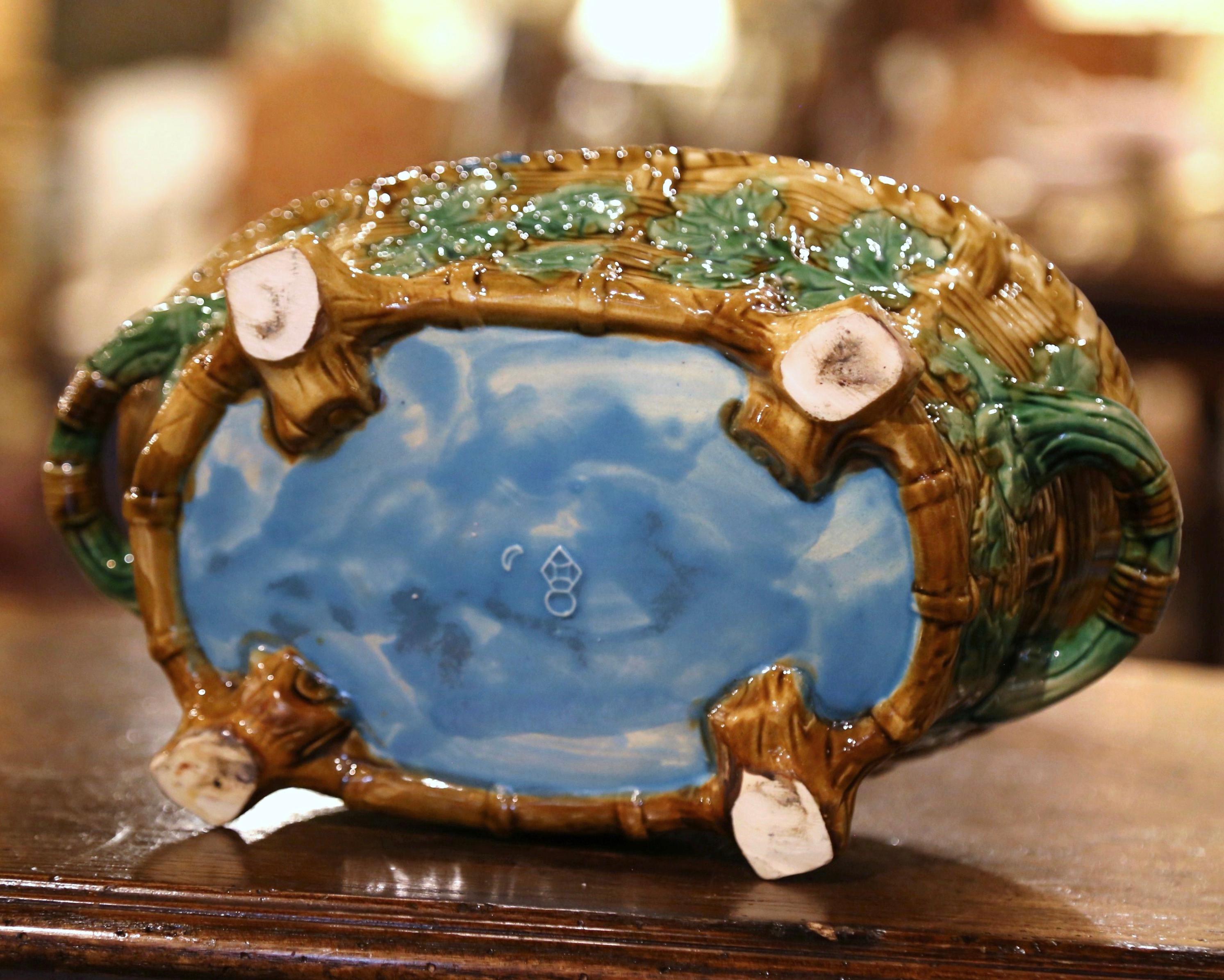 Vintage English Hand-Painted Minton Style Majolica Game Pie Tureen with Lid 6
