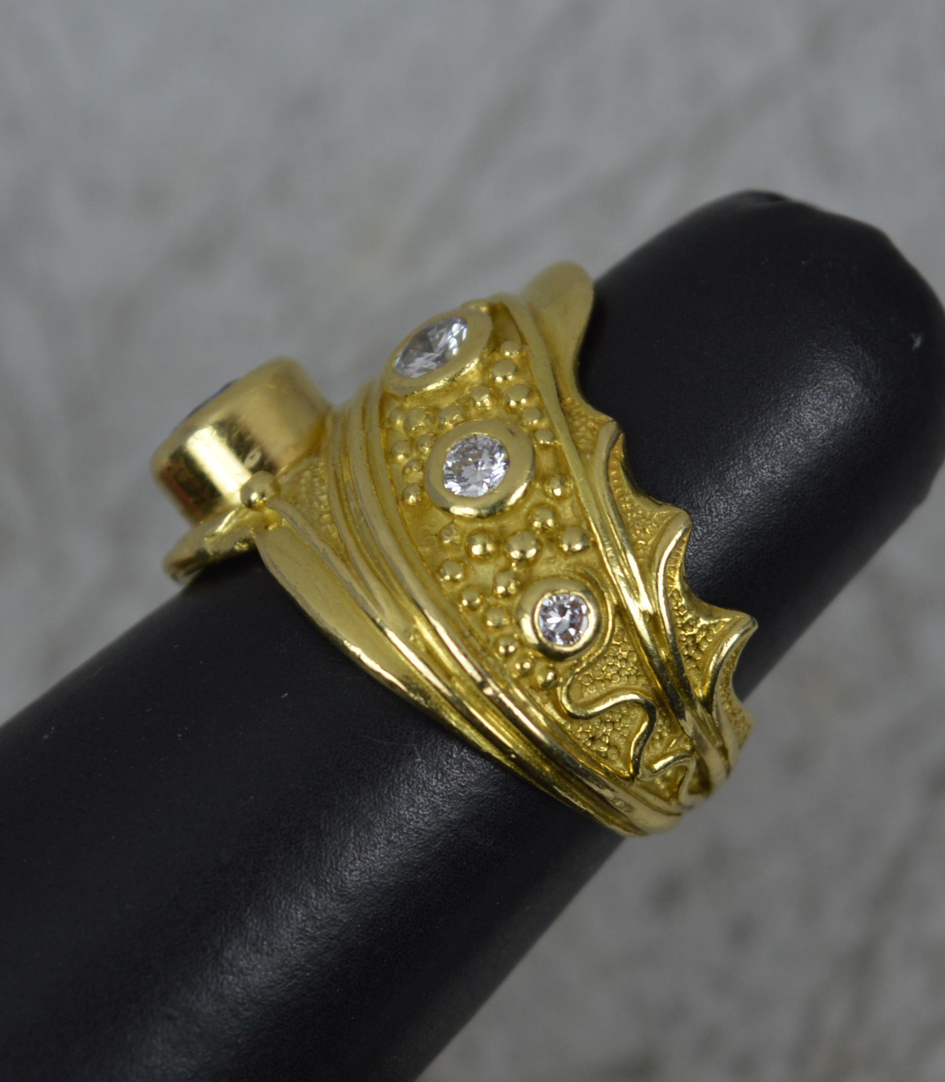 Englischer handgefertigter Vintage-Diamantring aus 18 Karat Gold mit Vs 2