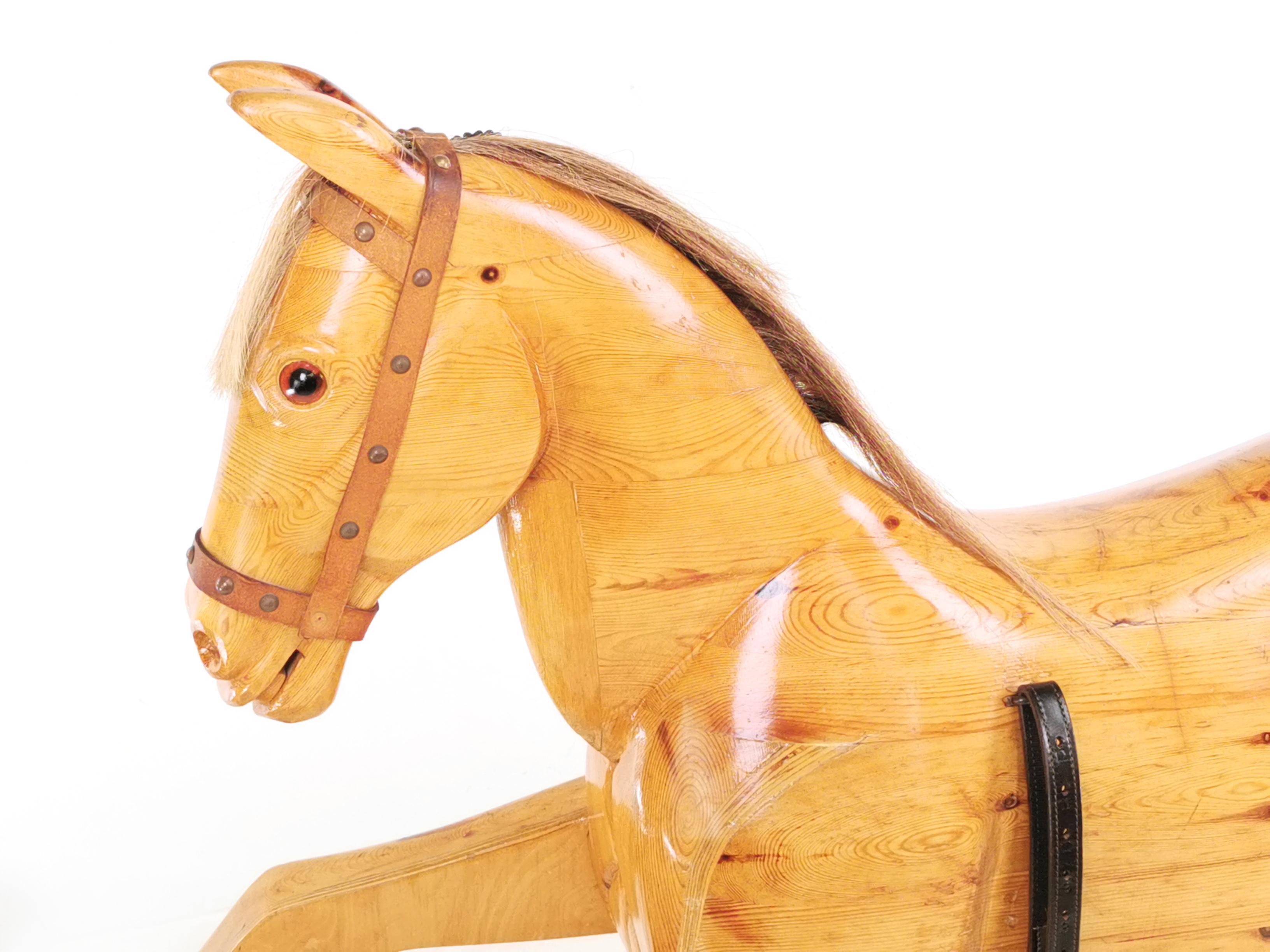 Wood Vintage English Handmade Childs Rocking Horse