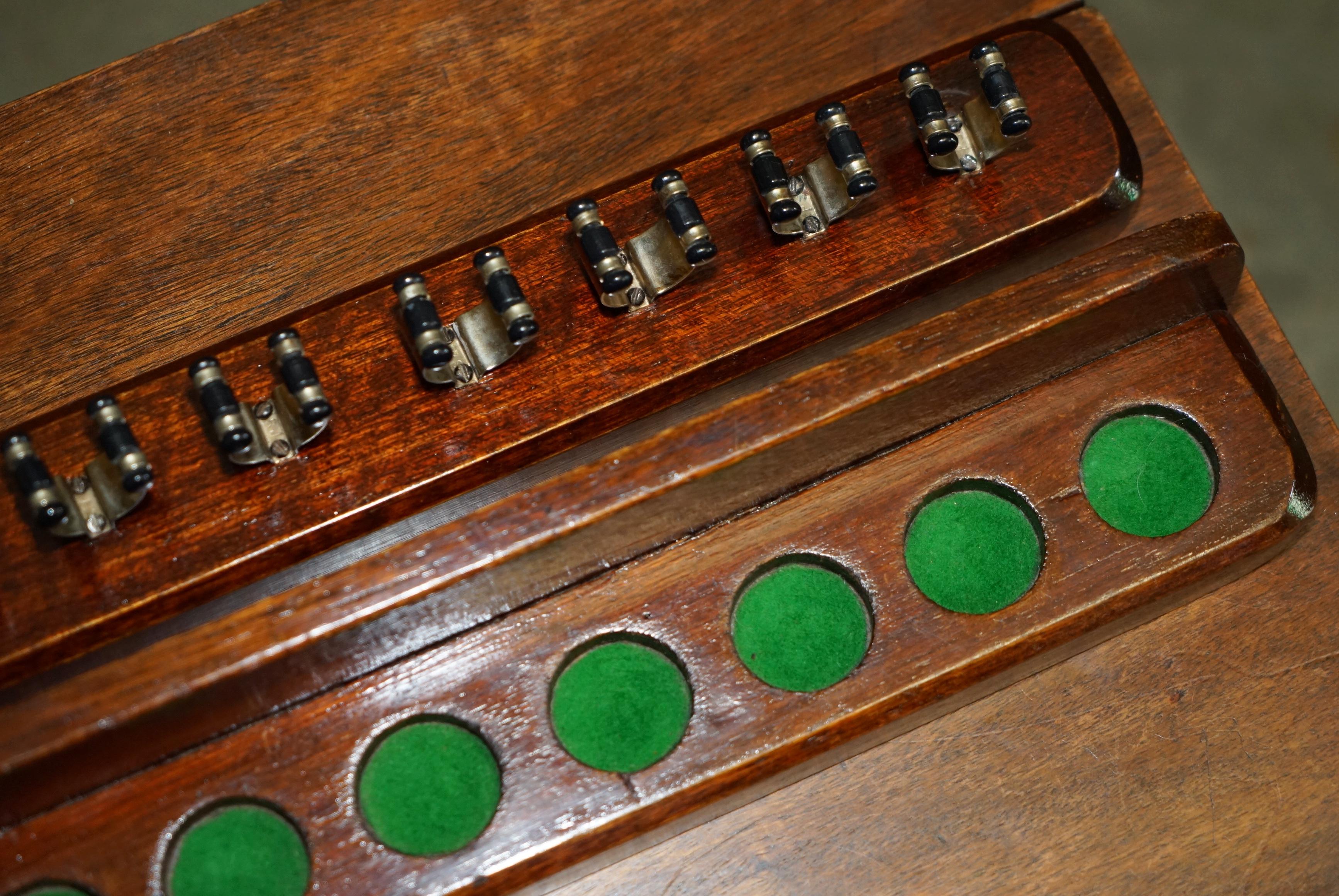 English ViNTAGE ENGLISH HARDWOOD WALL MOUNTER SNOOKER POOL BILLIARDS CUE HOLDERS For Sale