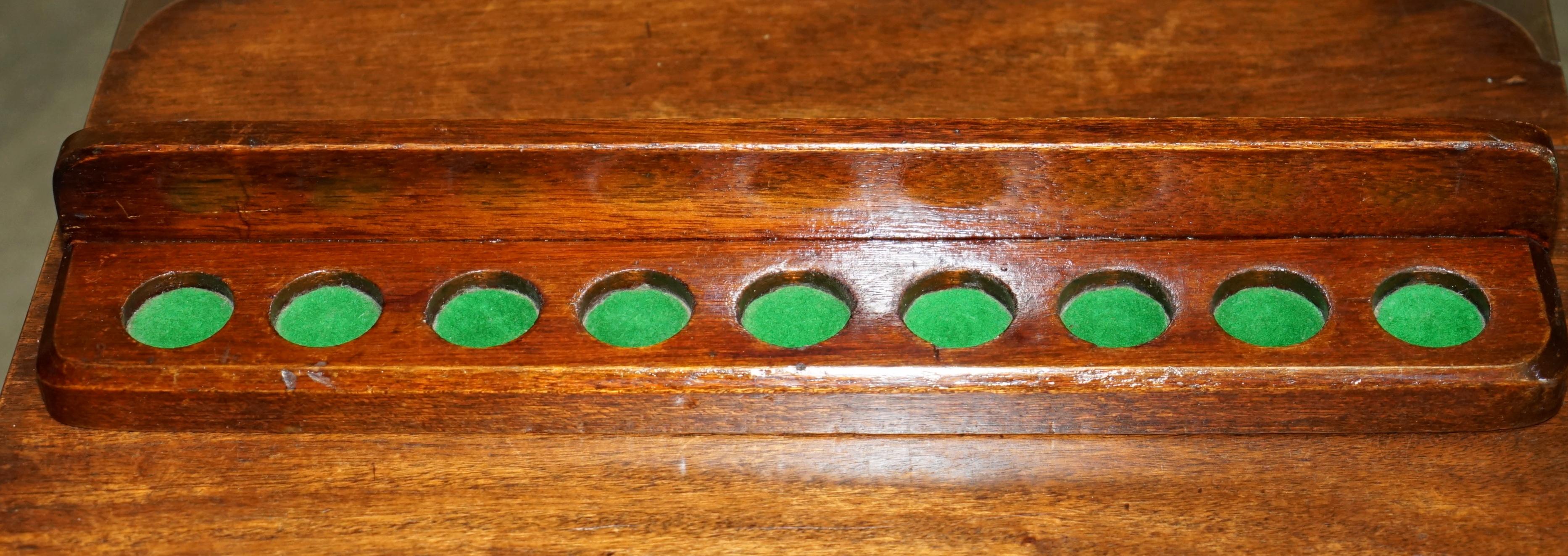 Hardwood ViNTAGE ENGLISH HARDWOOD WALL MOUNTER SNOOKER POOL BILLIARDS CUE HOLDERS For Sale
