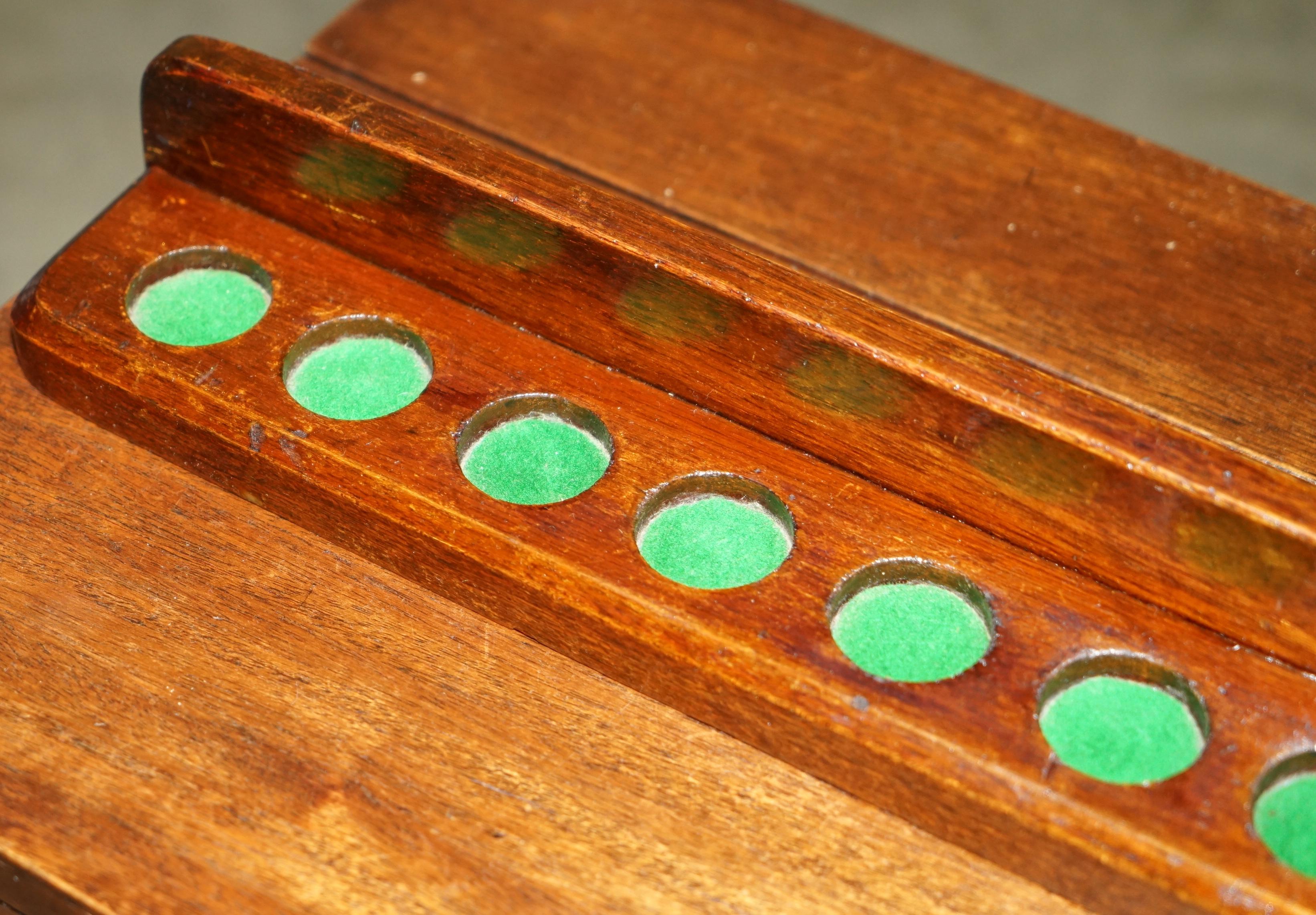 ViNTAGE ENGLISH HARDWOOD WALL MOUNTER SNOOKER POOL BILLIARDS CUE HOLDERS For Sale 1