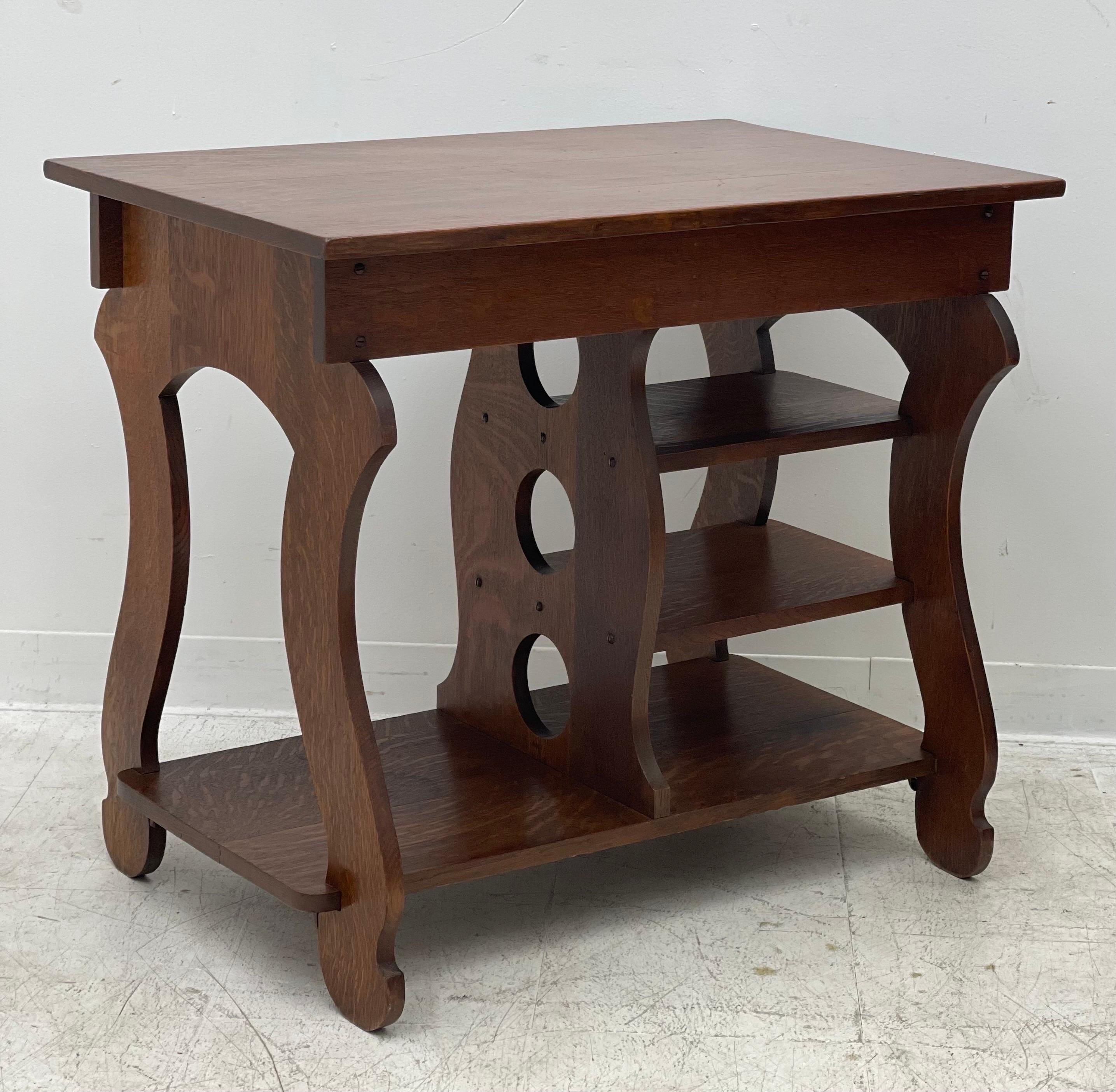 Vintage English Import Desk/Console Table with Figured Wood For Sale 2