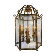 Vintage English Large Scale Gilt Brass Lantern