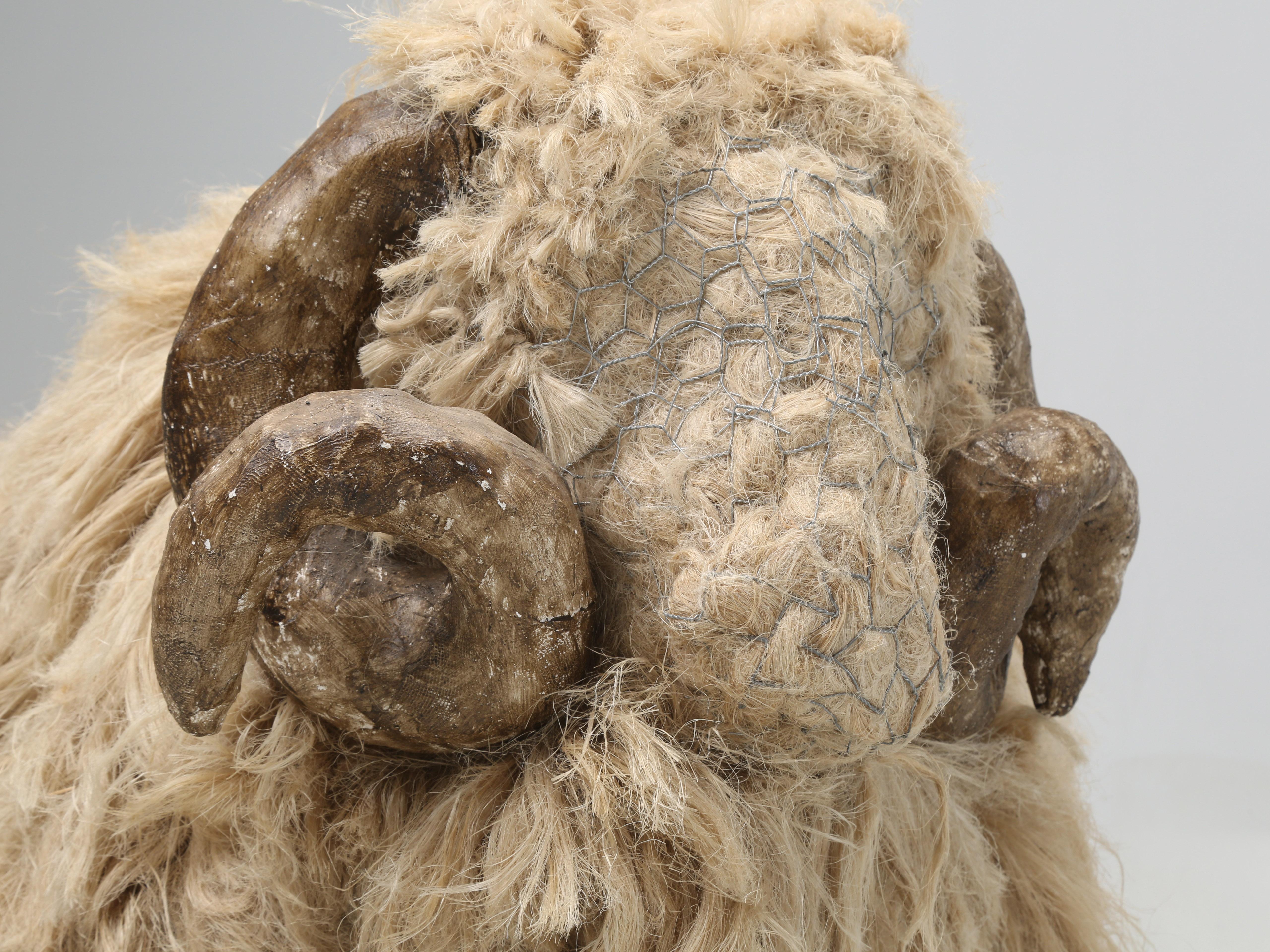 Vintage English Giant Sheep Sculpture from Hemp by Award Winning Female Artist For Sale 4