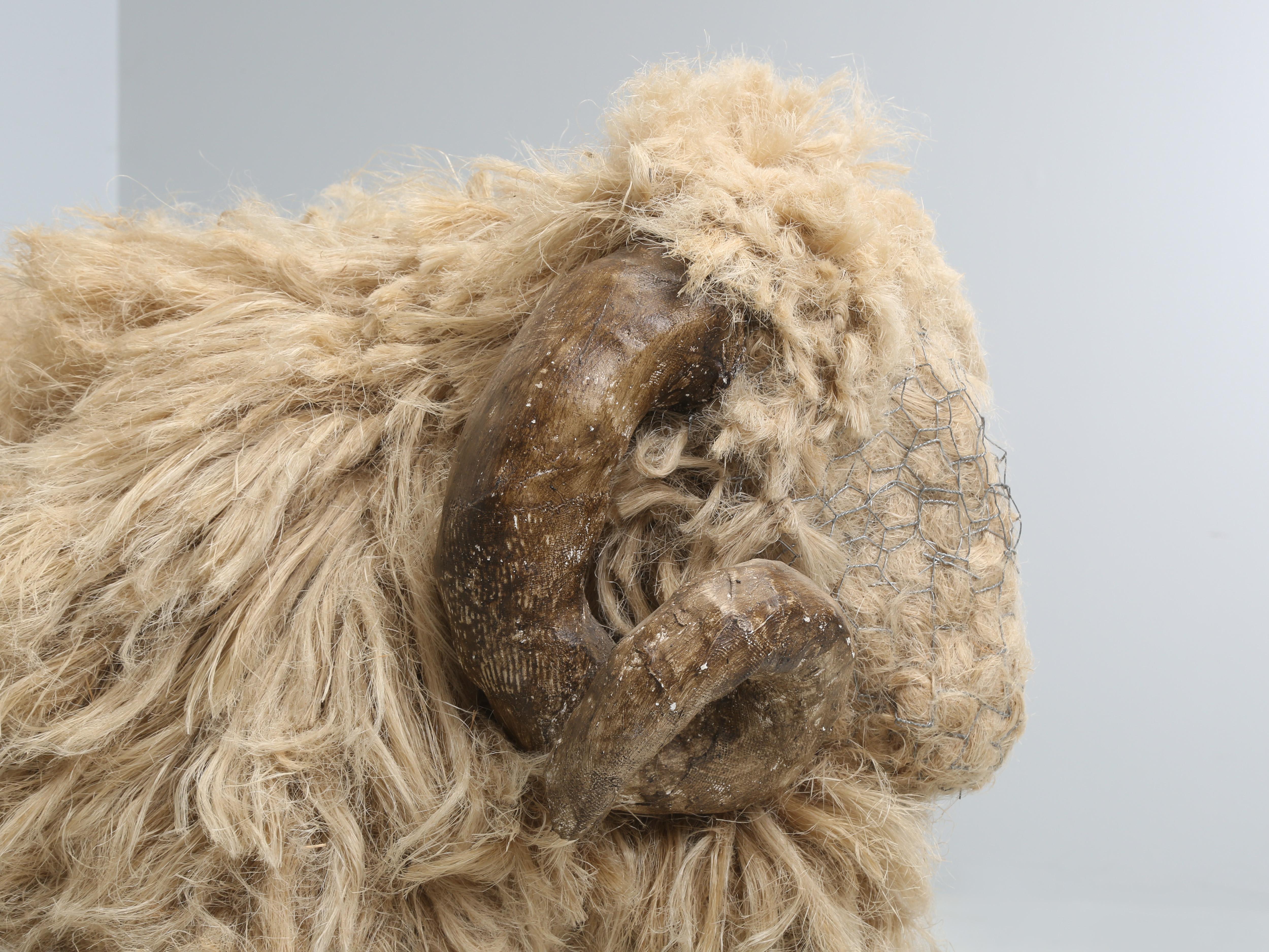 Vintage English Giant Sheep Sculpture from Hemp by Award Winning Female Artist For Sale 5