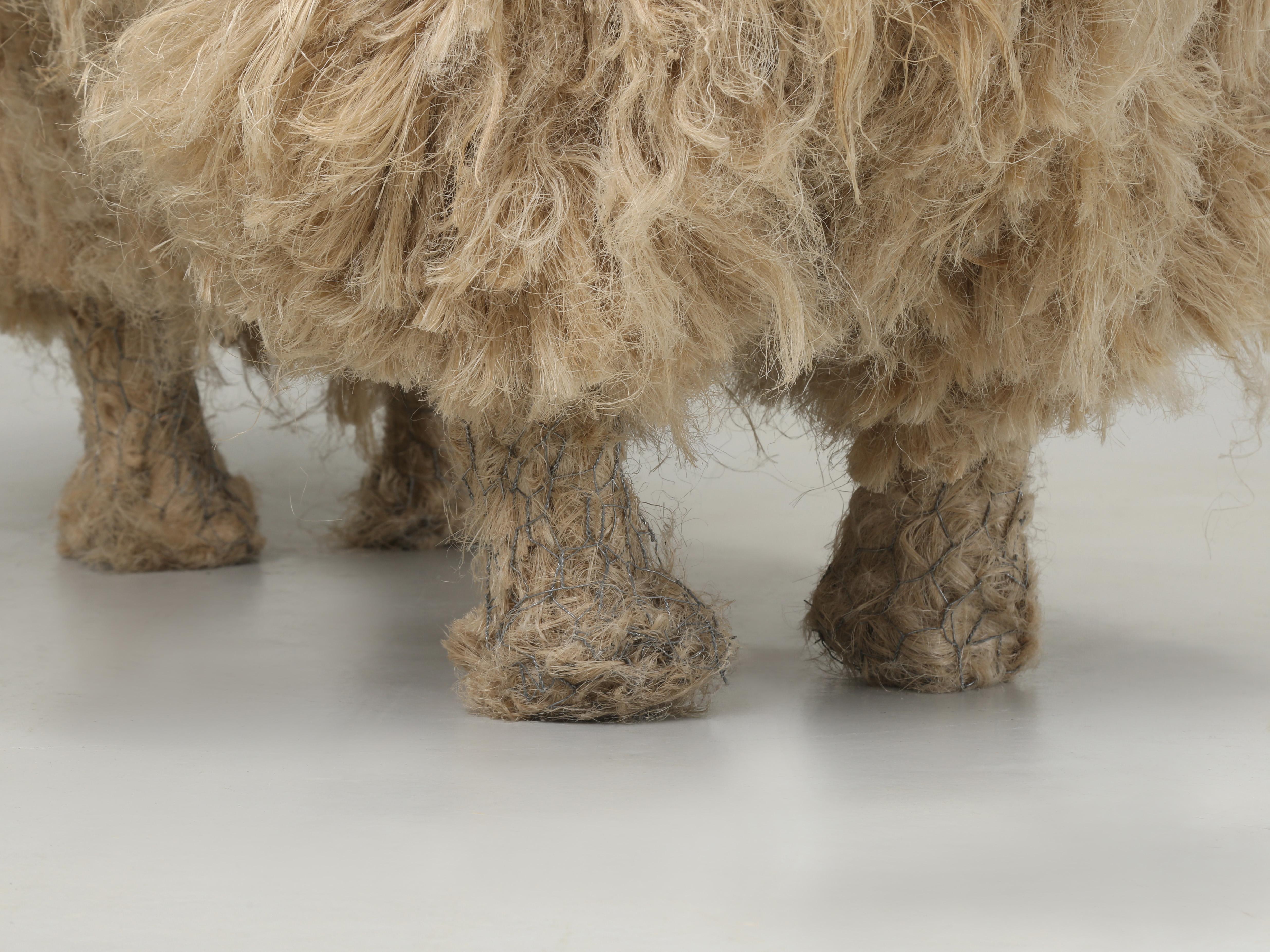 Vintage English Giant Sheep Sculpture from Hemp by Award Winning Female Artist For Sale 6