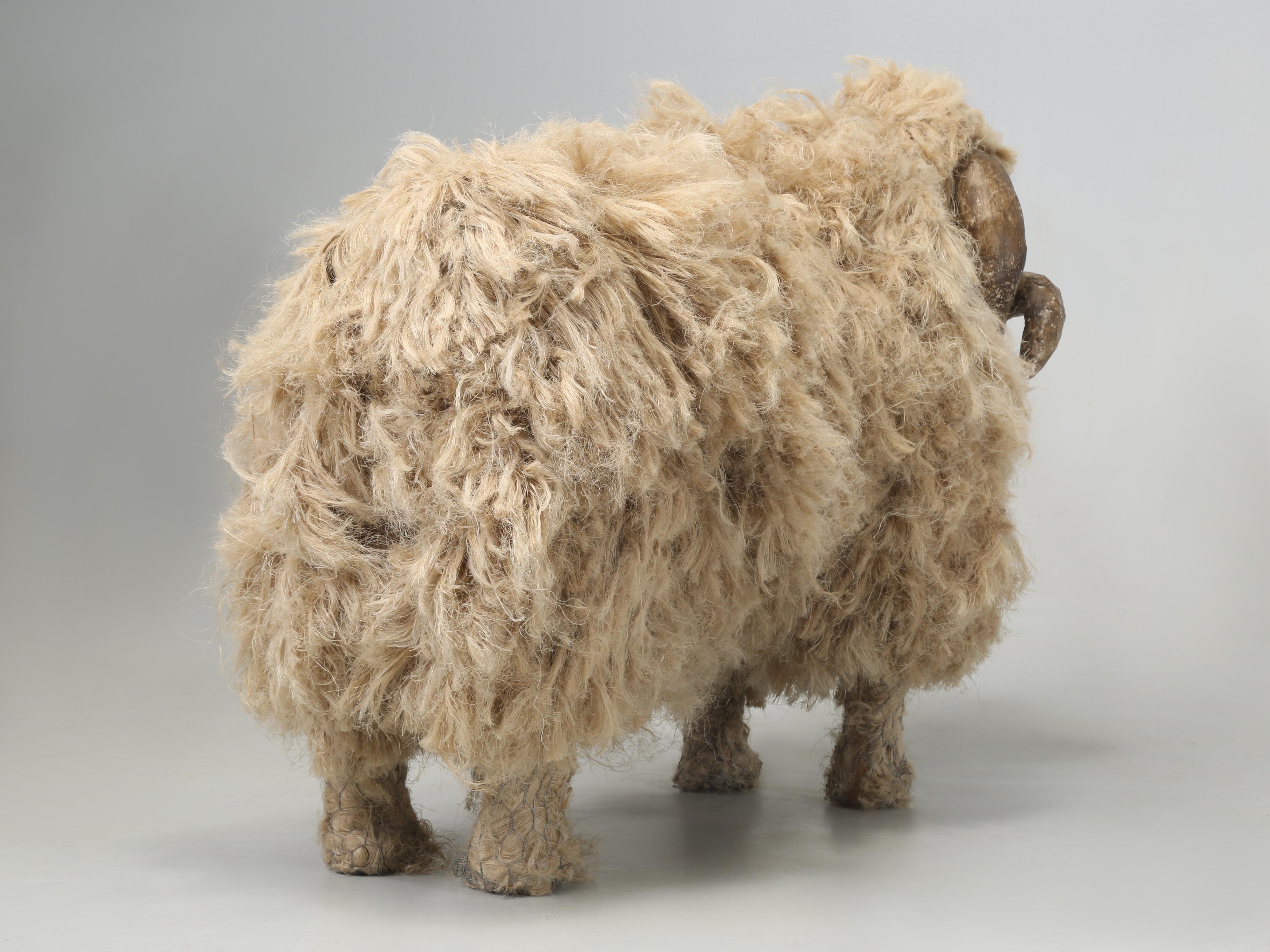 Vintage English Giant Sheep Sculpture from Hemp by Award Winning Female Artist For Sale 8