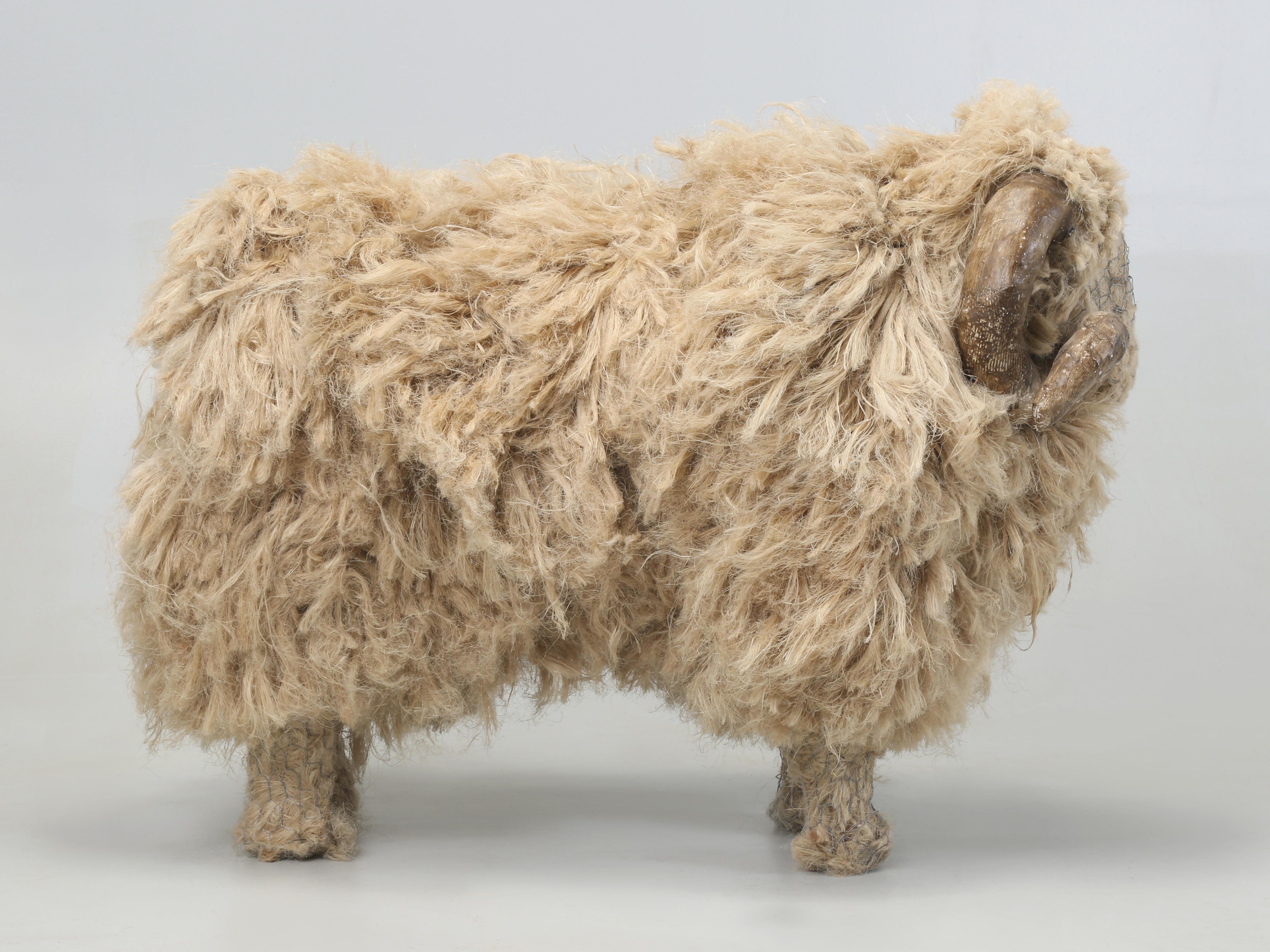 Hand-Crafted Vintage English Giant Sheep Sculpture from Hemp by Award Winning Female Artist For Sale