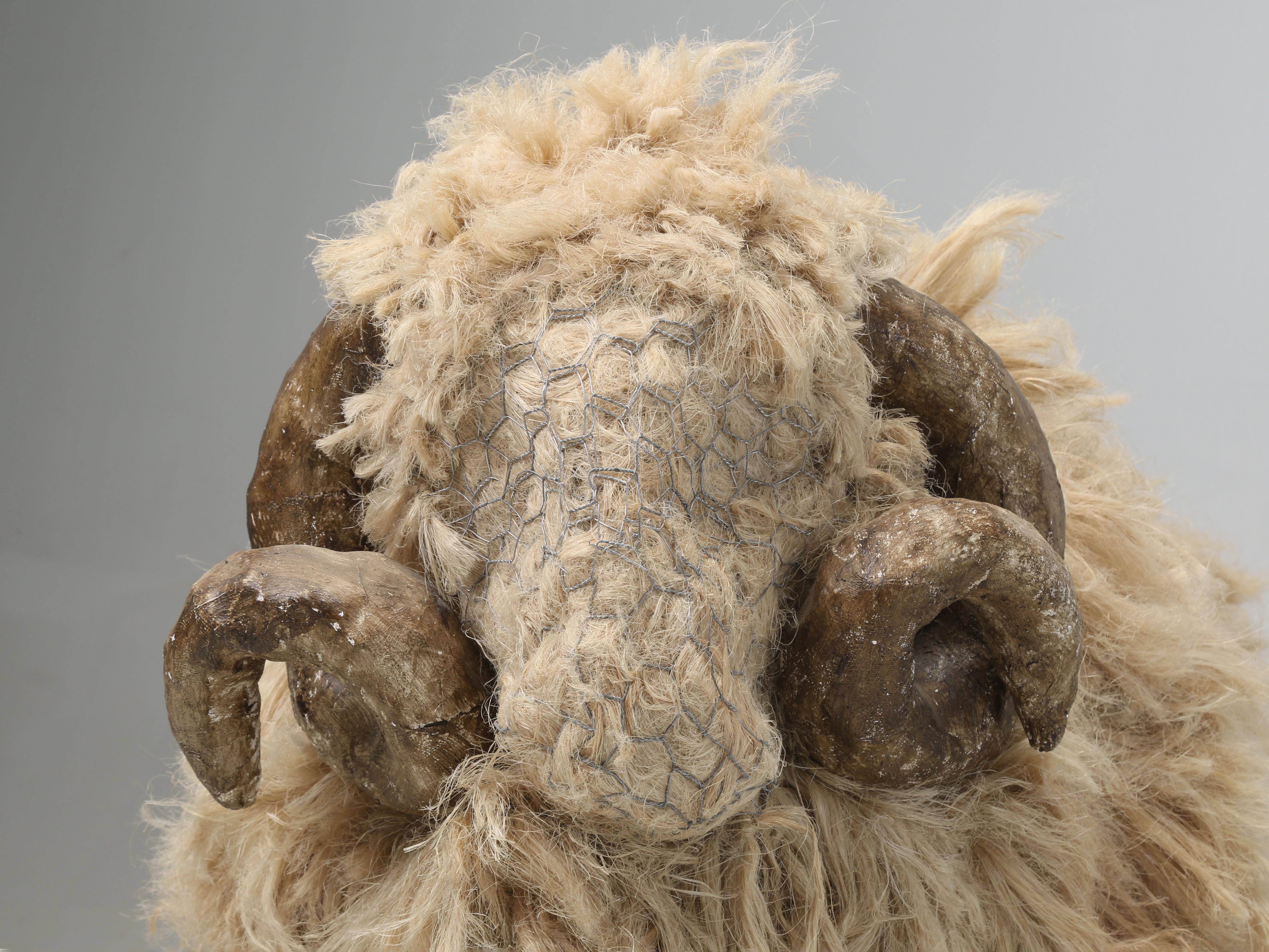 Late 20th Century Vintage English Giant Sheep Sculpture from Hemp by Award Winning Female Artist For Sale