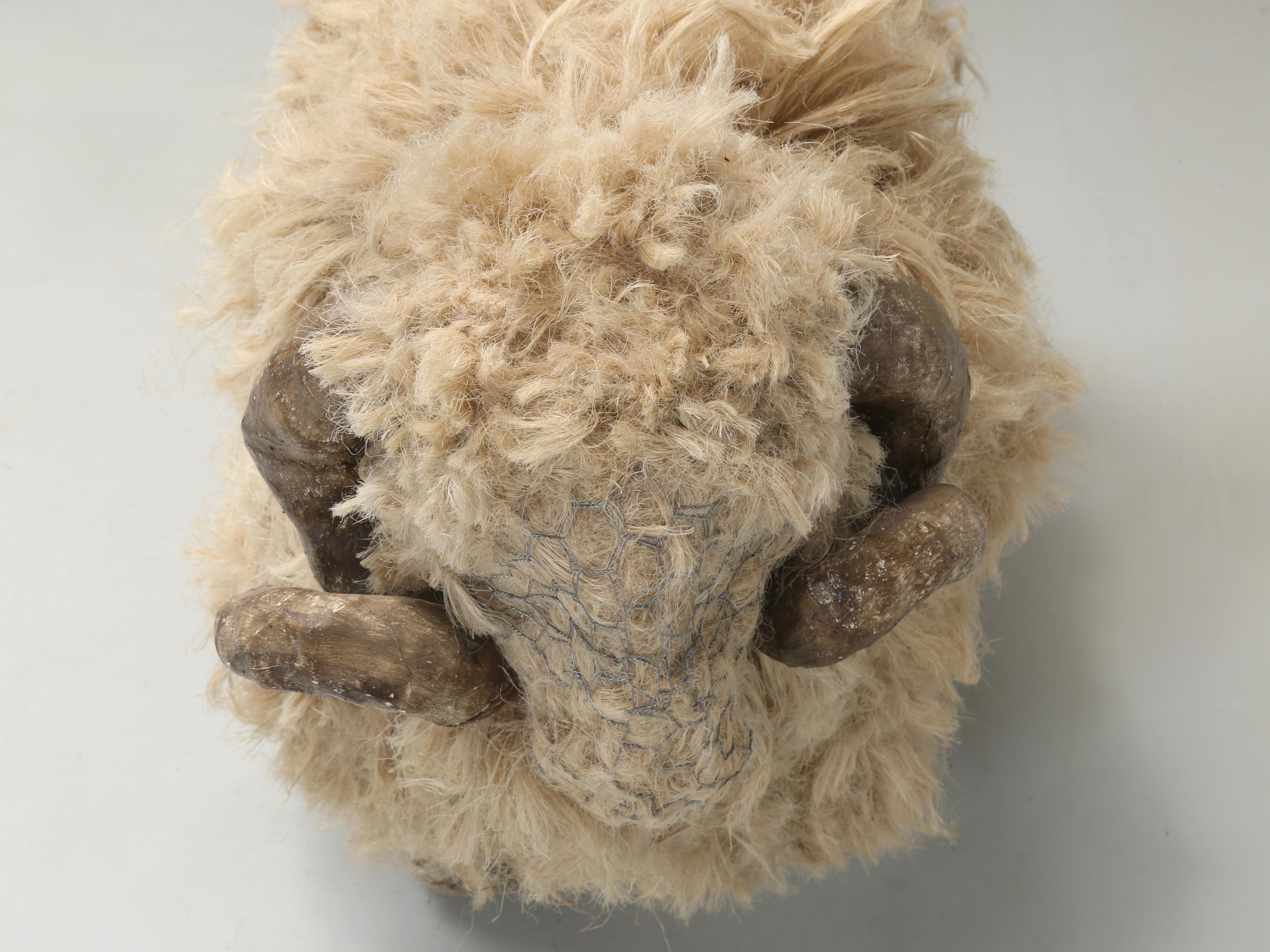 Vintage English Giant Sheep Sculpture from Hemp by Award Winning Female Artist For Sale 1