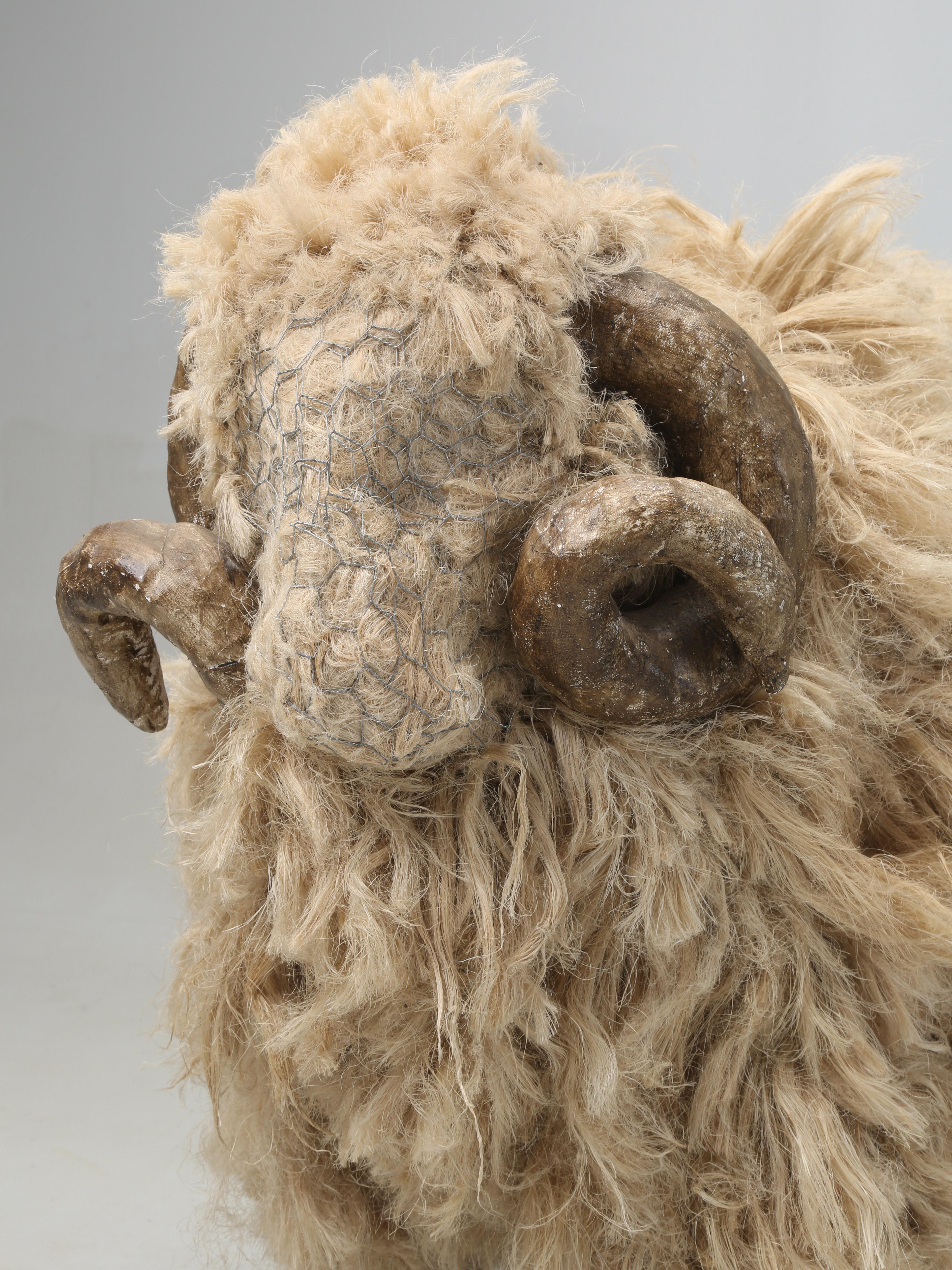 Vintage English Giant Sheep Sculpture from Hemp by Award Winning Female Artist For Sale 2