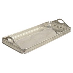 Vintage English LBS Co 2195 Silver Plated Small Pierced Gallery Tray