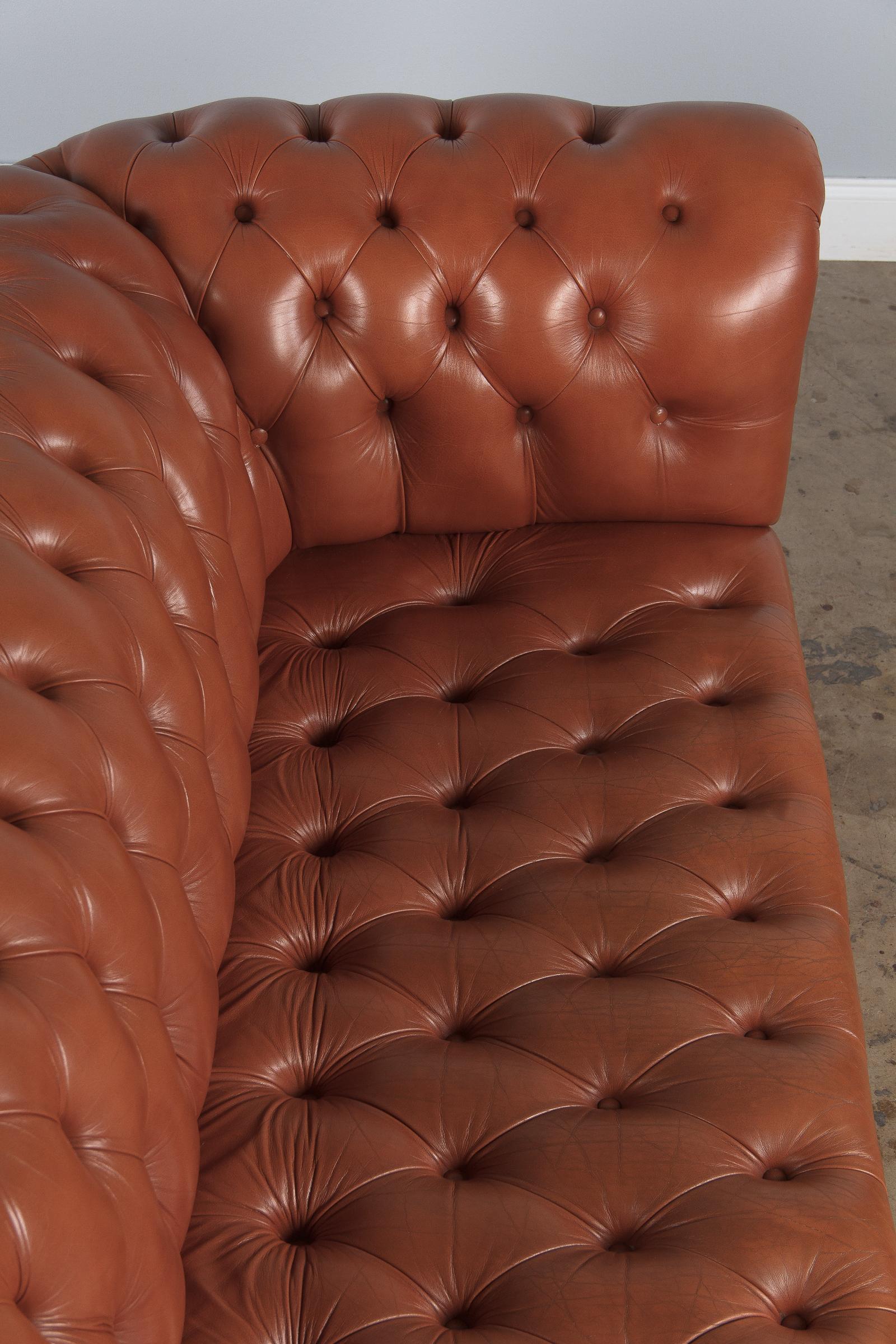 Vintage English Leather Chesterfield Sofa, 1960s 12