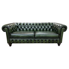 Used English Leather Chesterfield Sofa