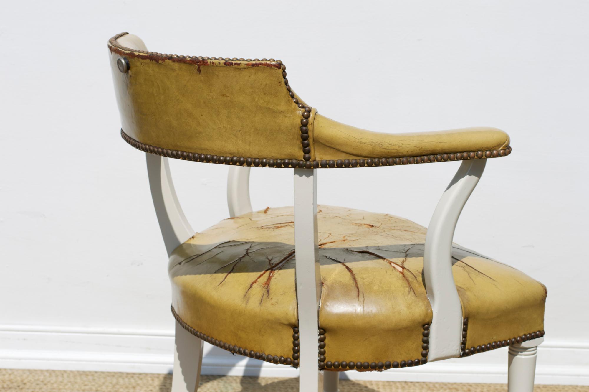 Vintage English Leather Desk Chair 3