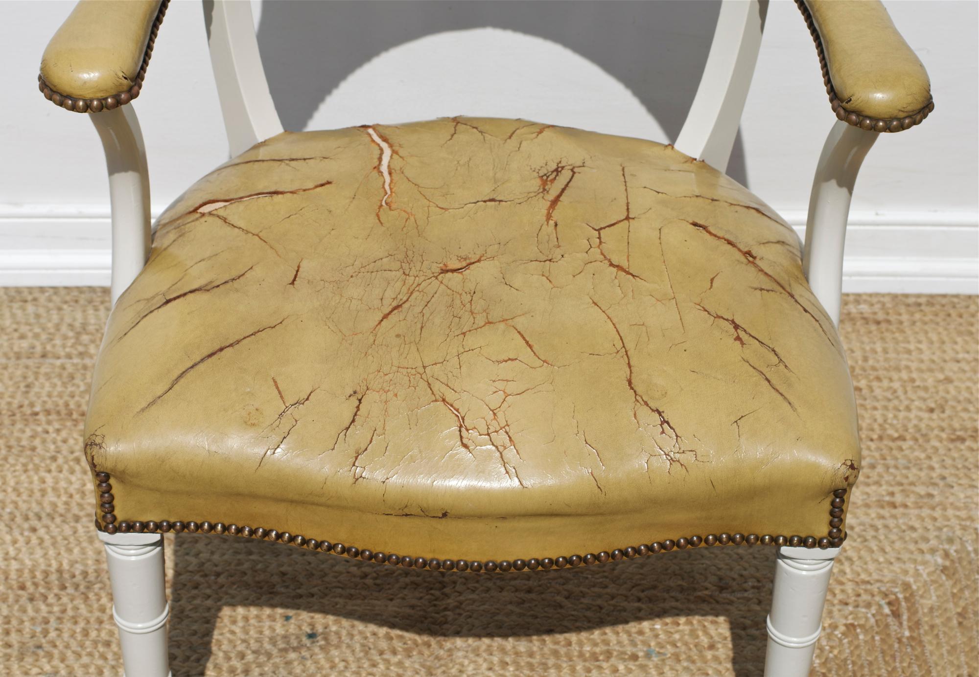 Vintage English Leather Desk Chair 5