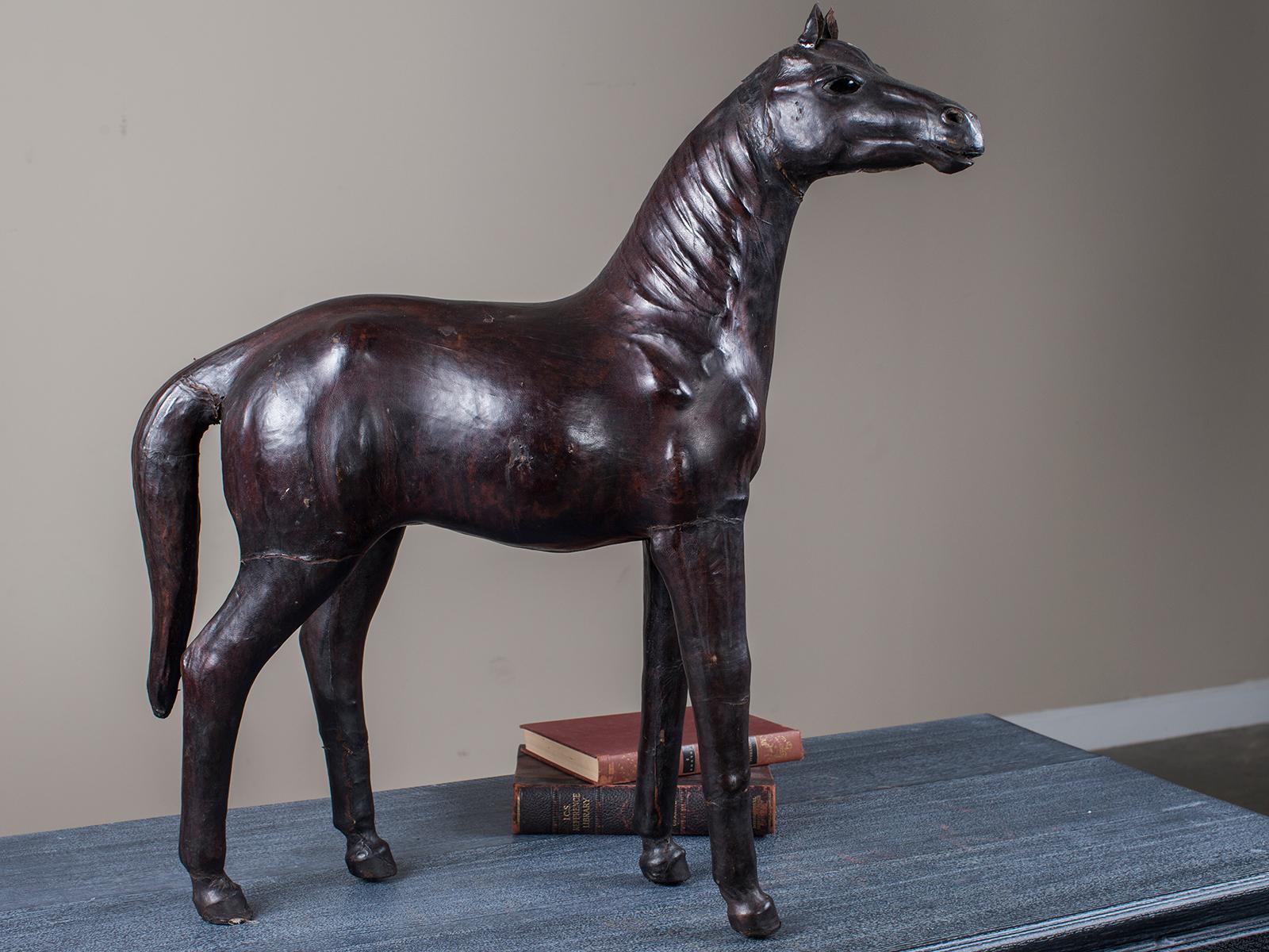 Vintage English Liberty Leather Horse, England, circa 1920 For Sale 2