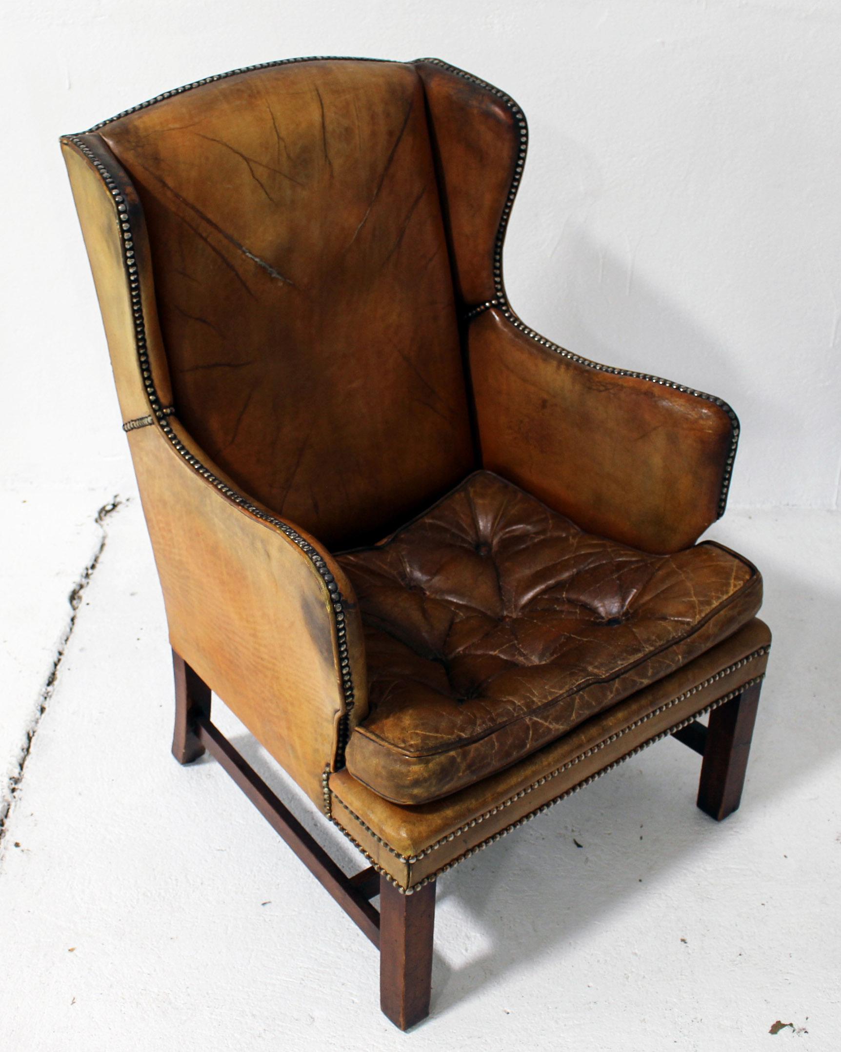 American Classical Vintage English Library Chair For Sale