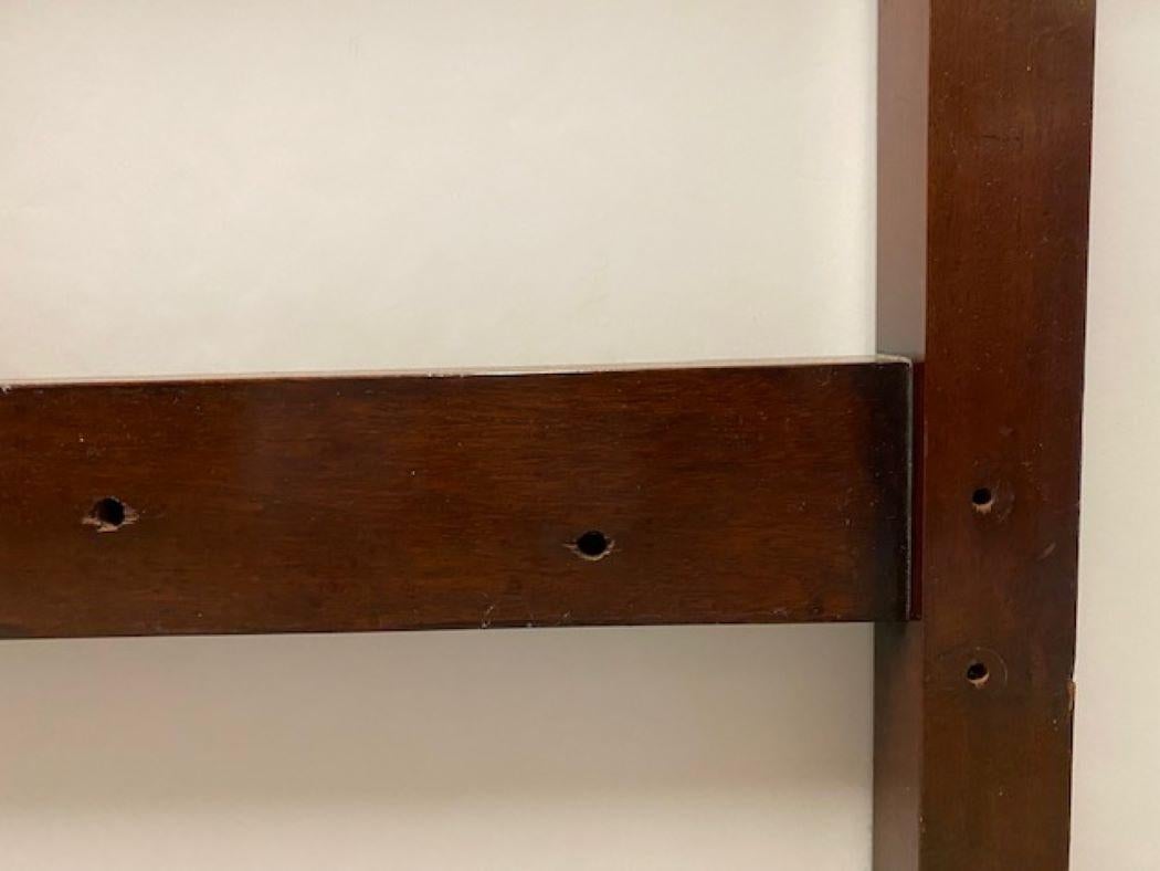 Vintage English Made Mahogany Chippendale Style 4 Chairback King Size Headboard  In Good Condition For Sale In North Salem, NY