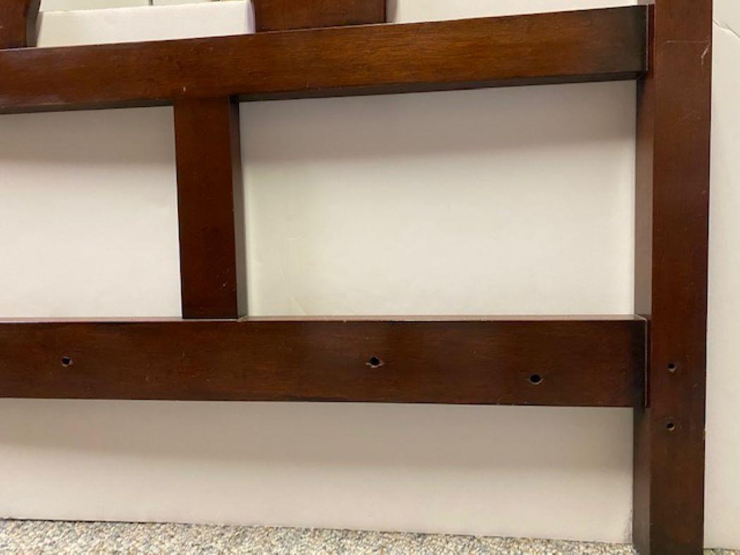 Hand-Carved Vintage English Made Mahogany Chippendale Style 4 Chairback King Size Headboard For Sale