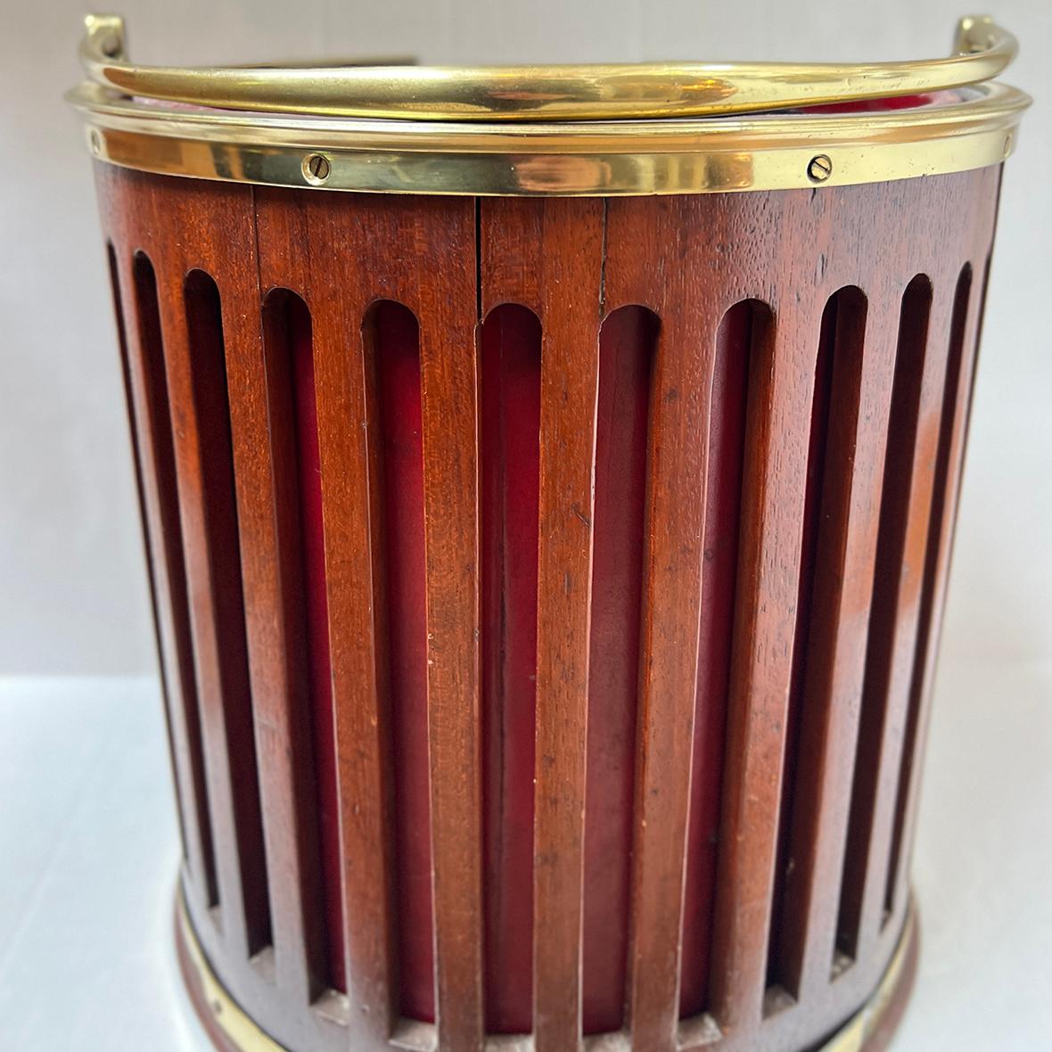 Bronze Vintage English Mahogany Bucket For Sale