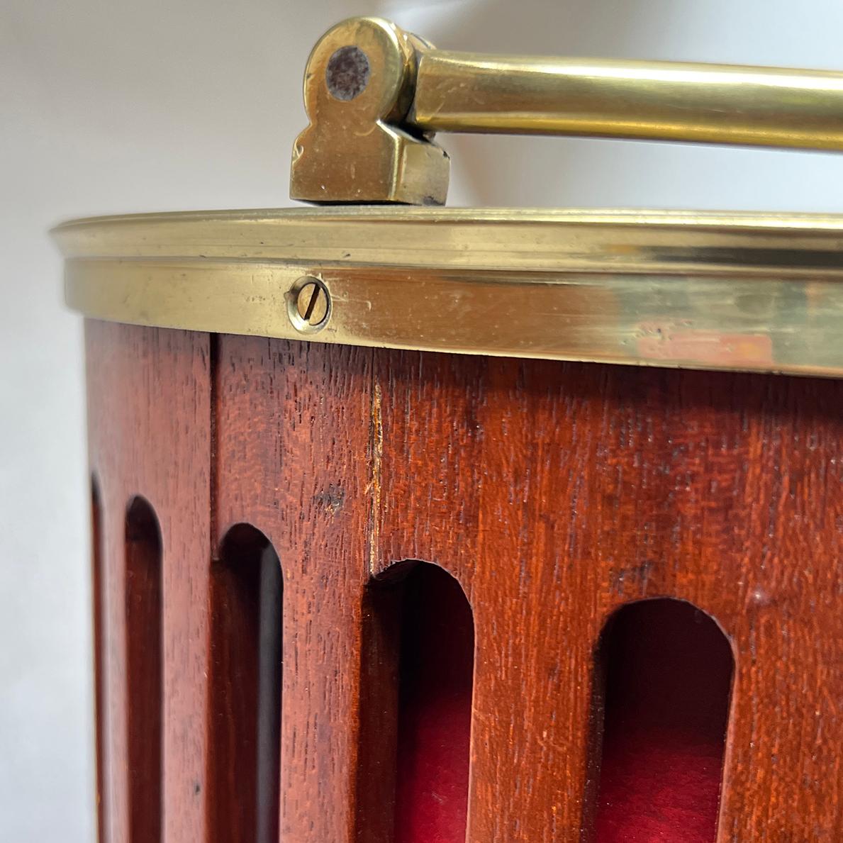 Bronze Seau vintage en acajou anglais en vente