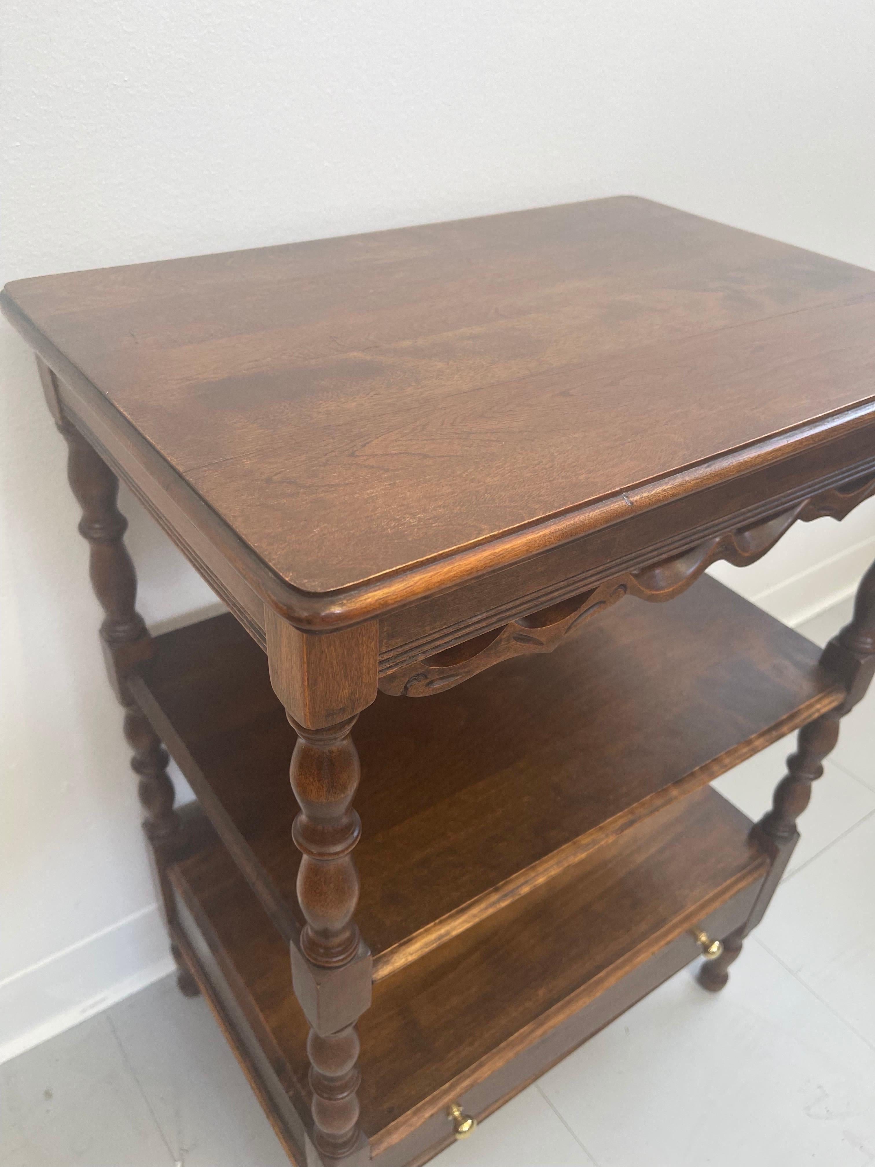 Edwardian Vintage English Mahogany Side Table with Dovetailed Drawers