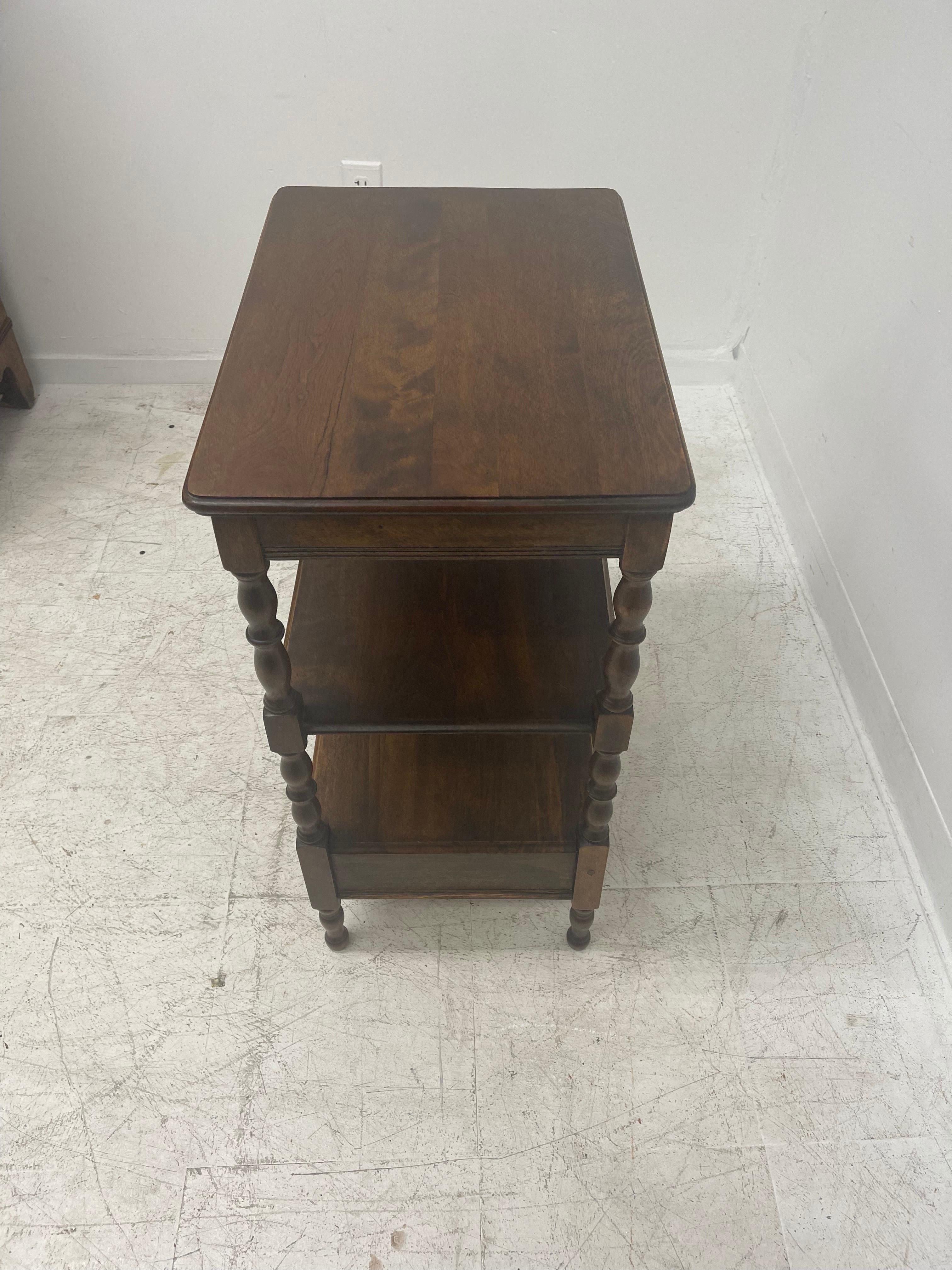 Mid-20th Century Vintage English Mahogany Side Table with Dovetailed Drawers