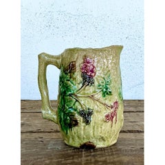 Vintage English Majolica Floral Branch Pitcher