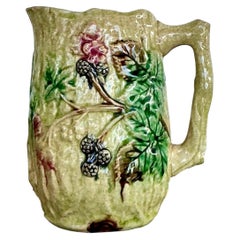 Vintage English Majolica Floral Branch Pitcher